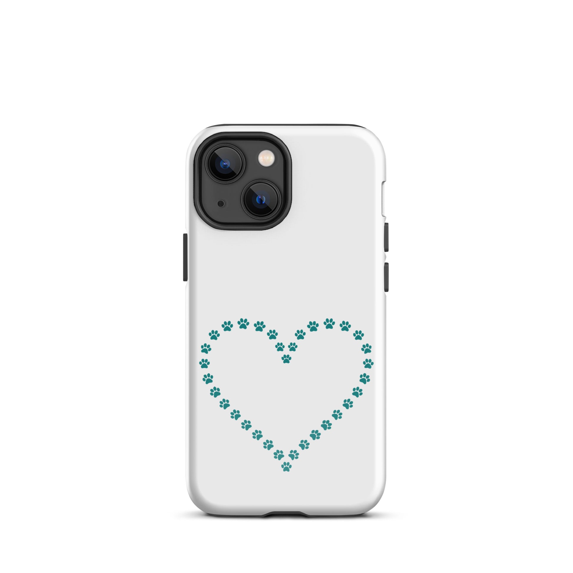 Phone Case for iPhone with cute paw print heart design for pet lovers, perfect for cat and dog owners seeking protection and charm.