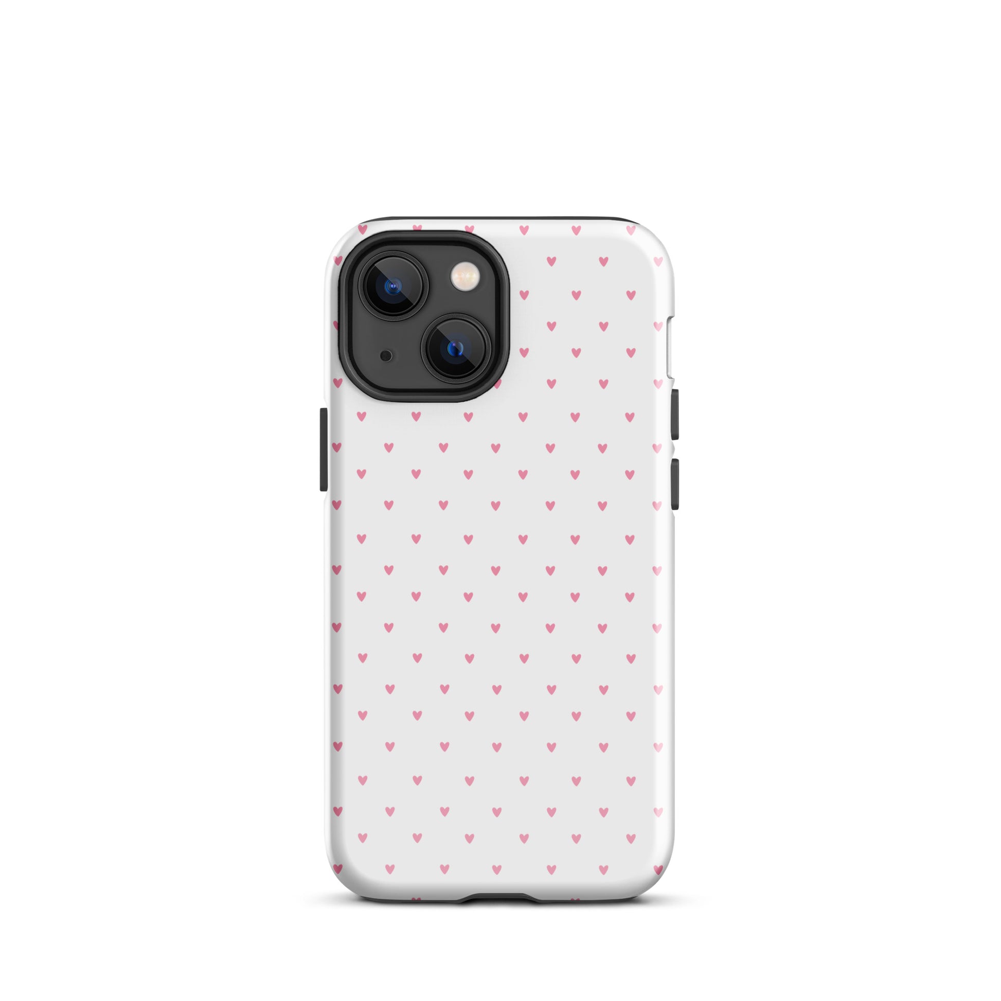 Phone Case for iPhone with heart-dot pattern, playful and modern design with tiny hearts on a sleek background, perfect for style conscious users.