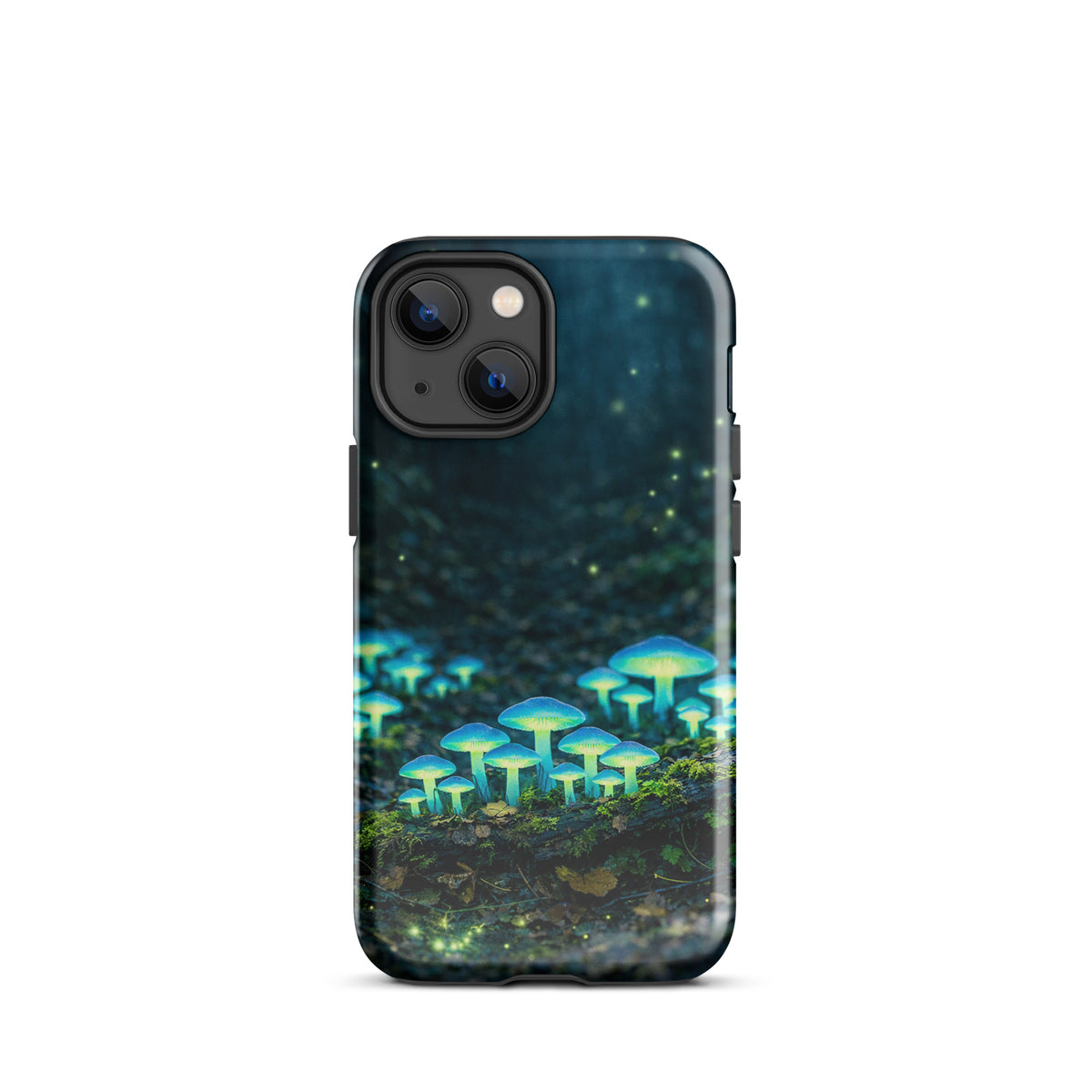 Phone Case featuring glowing forest mushrooms in a mystical woodland scene, perfect for iPhone users seeking a magical accessory.