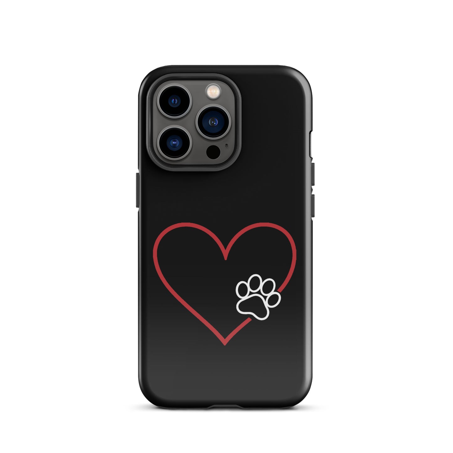 Phone Case for iPhone with heart and paw print design, perfect for pet lovers seeking stylish and protective tech accessories.
