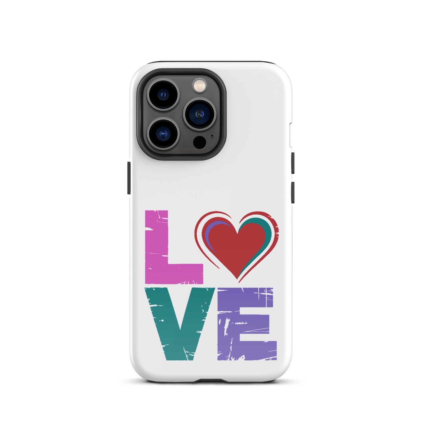 Love Dual Layer Tough Case for iPhones with colorful Love and heart design