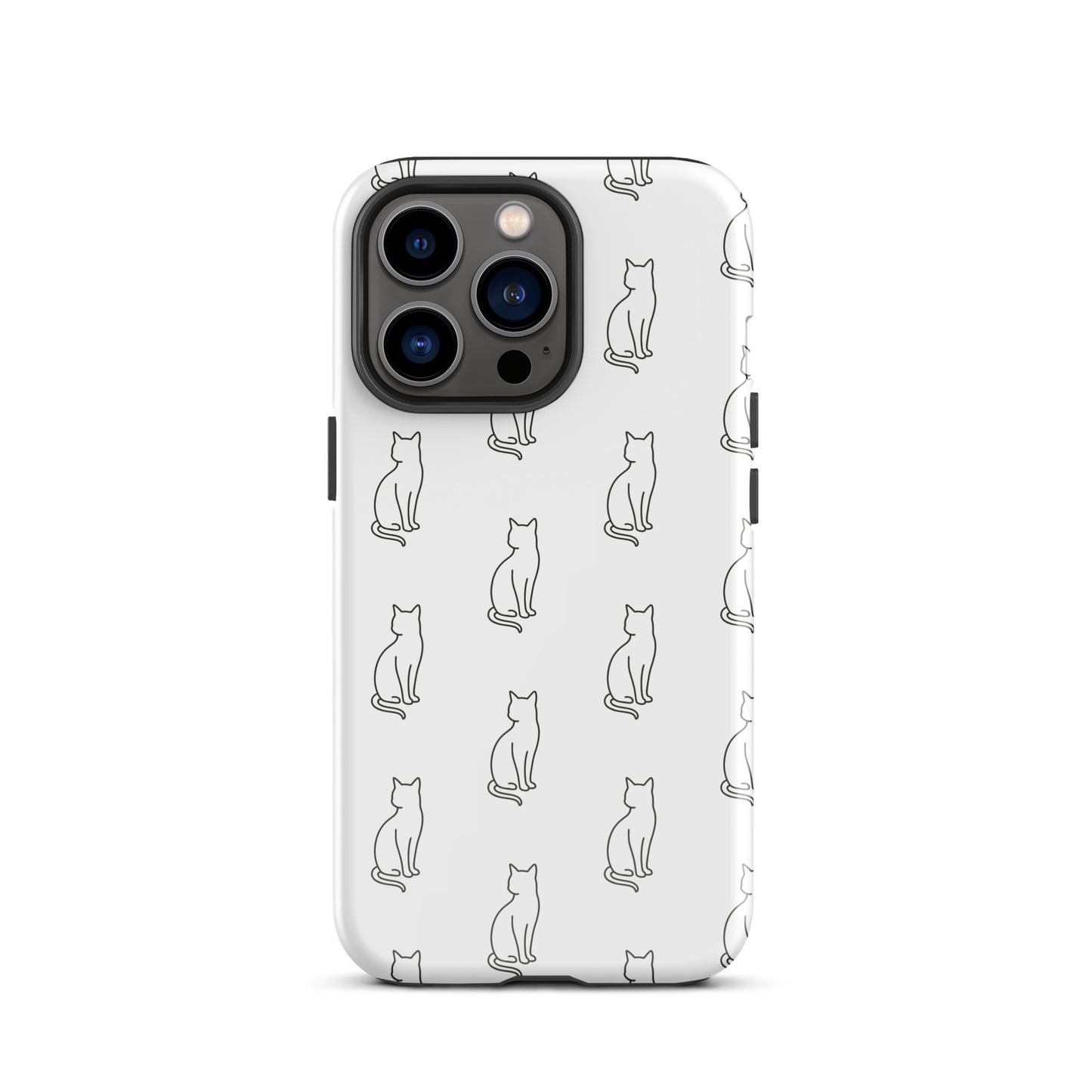 Phone Case for iPhone with minimalist sitting cat pattern, designed for feline fans seeking stylish and protective charm.