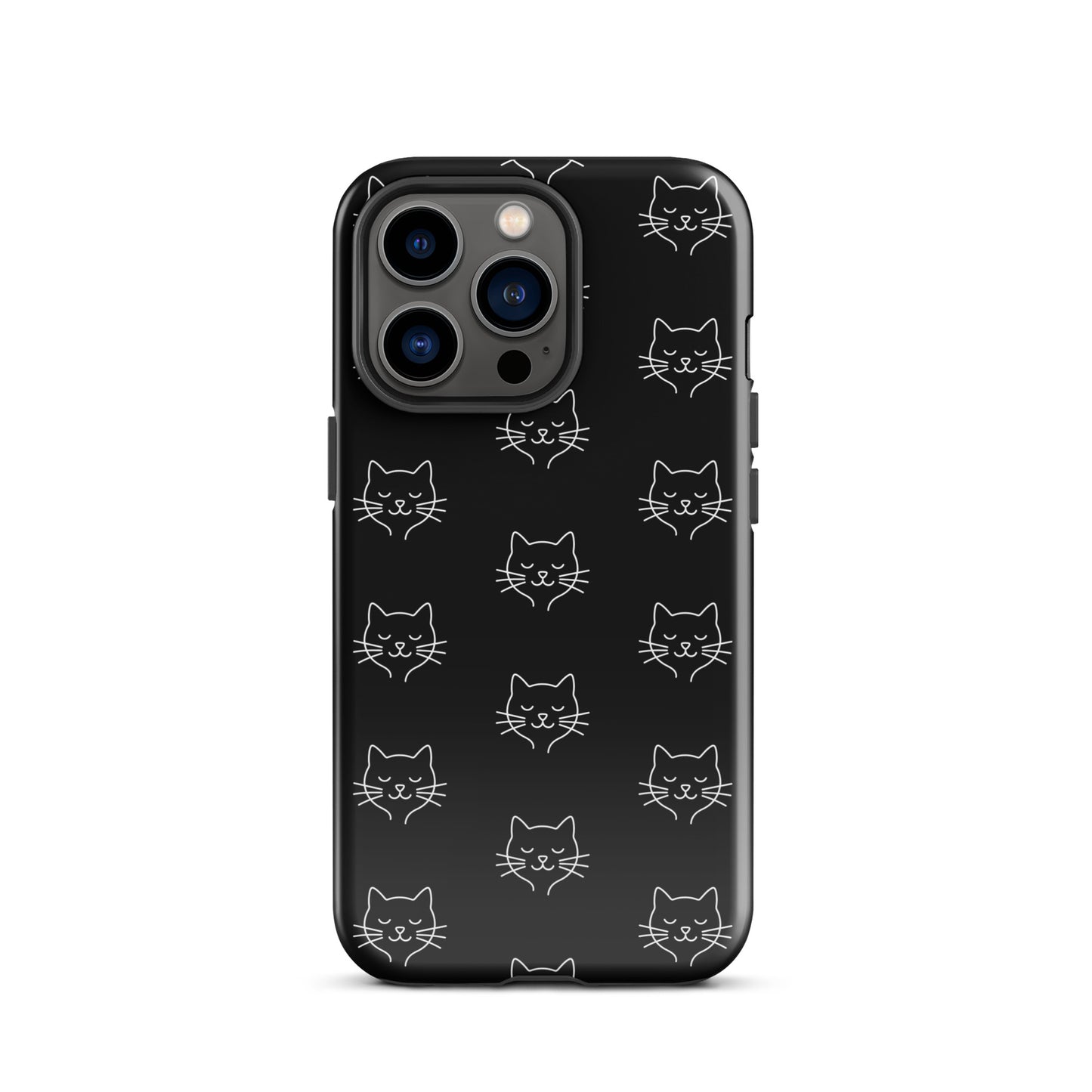 Phone Case for iPhone with cute minimalist cat pattern design, perfect for style and protection, ideal for cat enthusiasts.