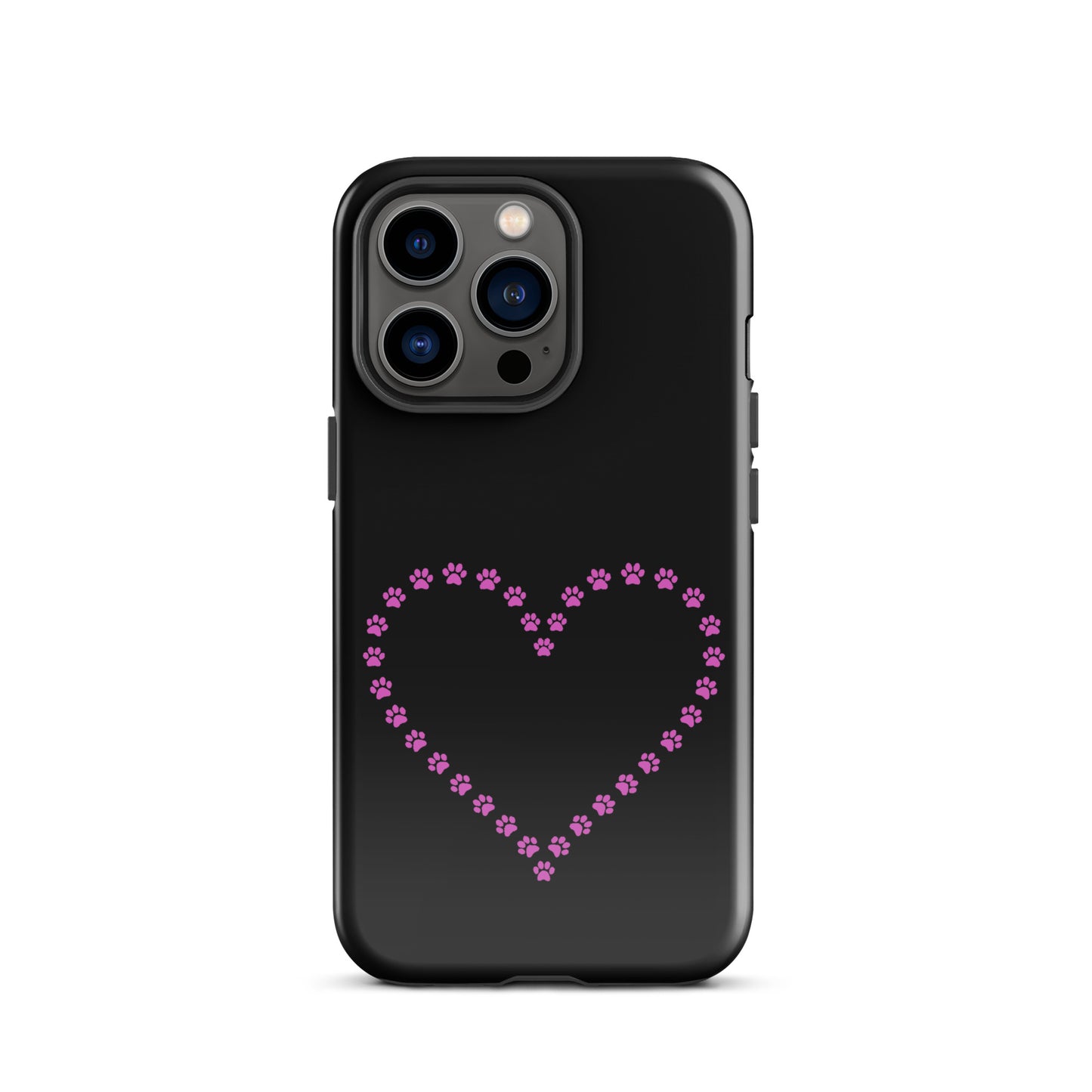 Phone Case for iPhone featuring cute pink paw print heart design, perfect for pet lovers seeking playful style and protection.