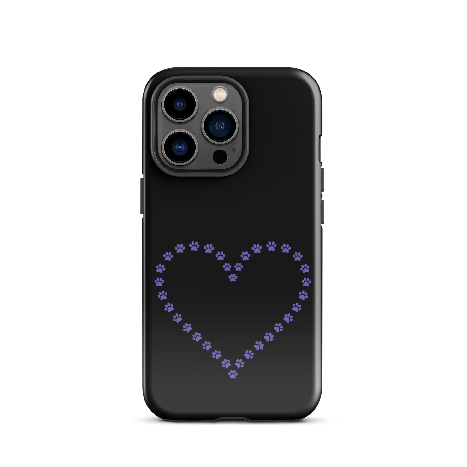 Phone Case with cute paw print heart design for pet lovers on iPhone