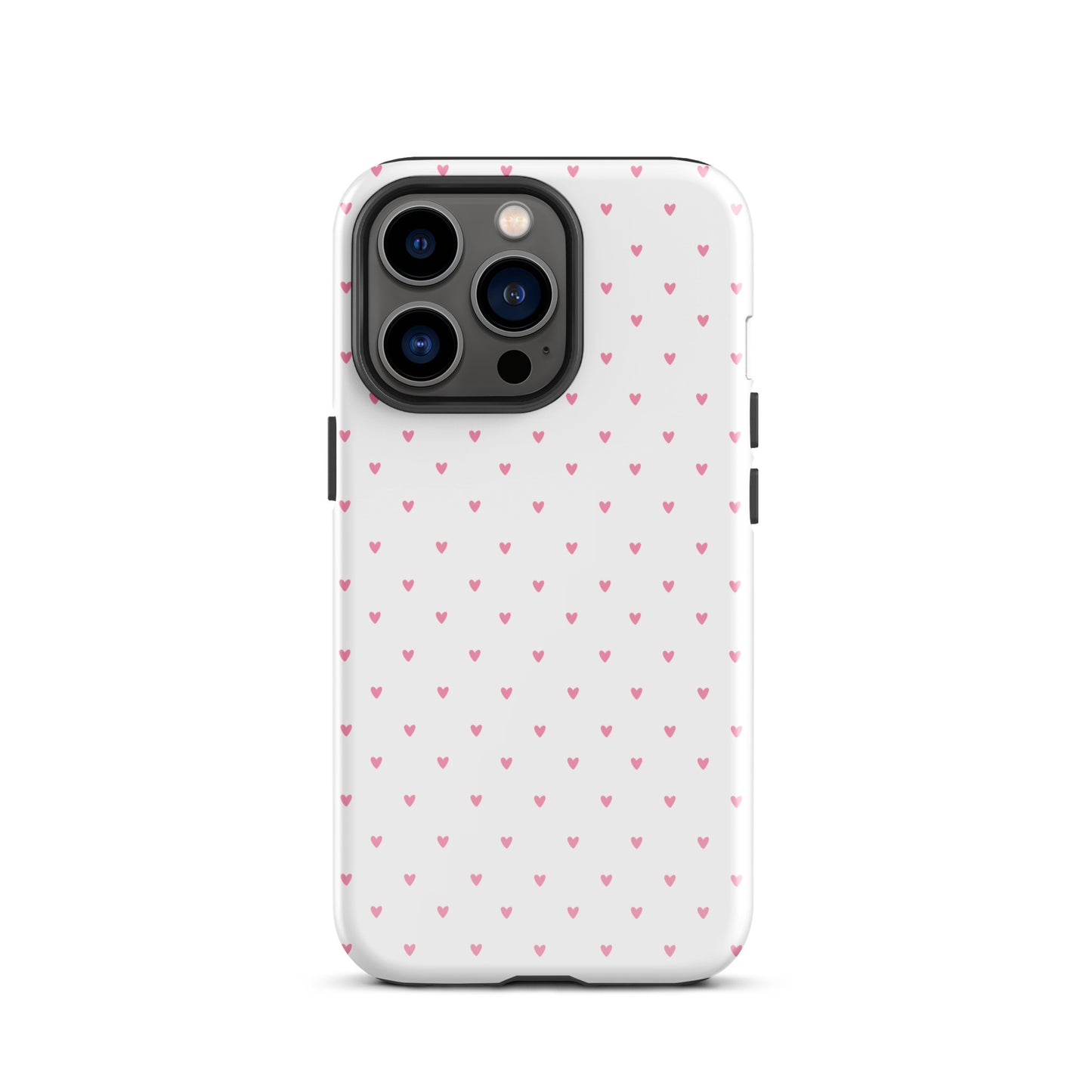 Phone Case for iPhone with heart-dot pattern, playful polka-dot style over bold background, perfect blend of cute and modern design.