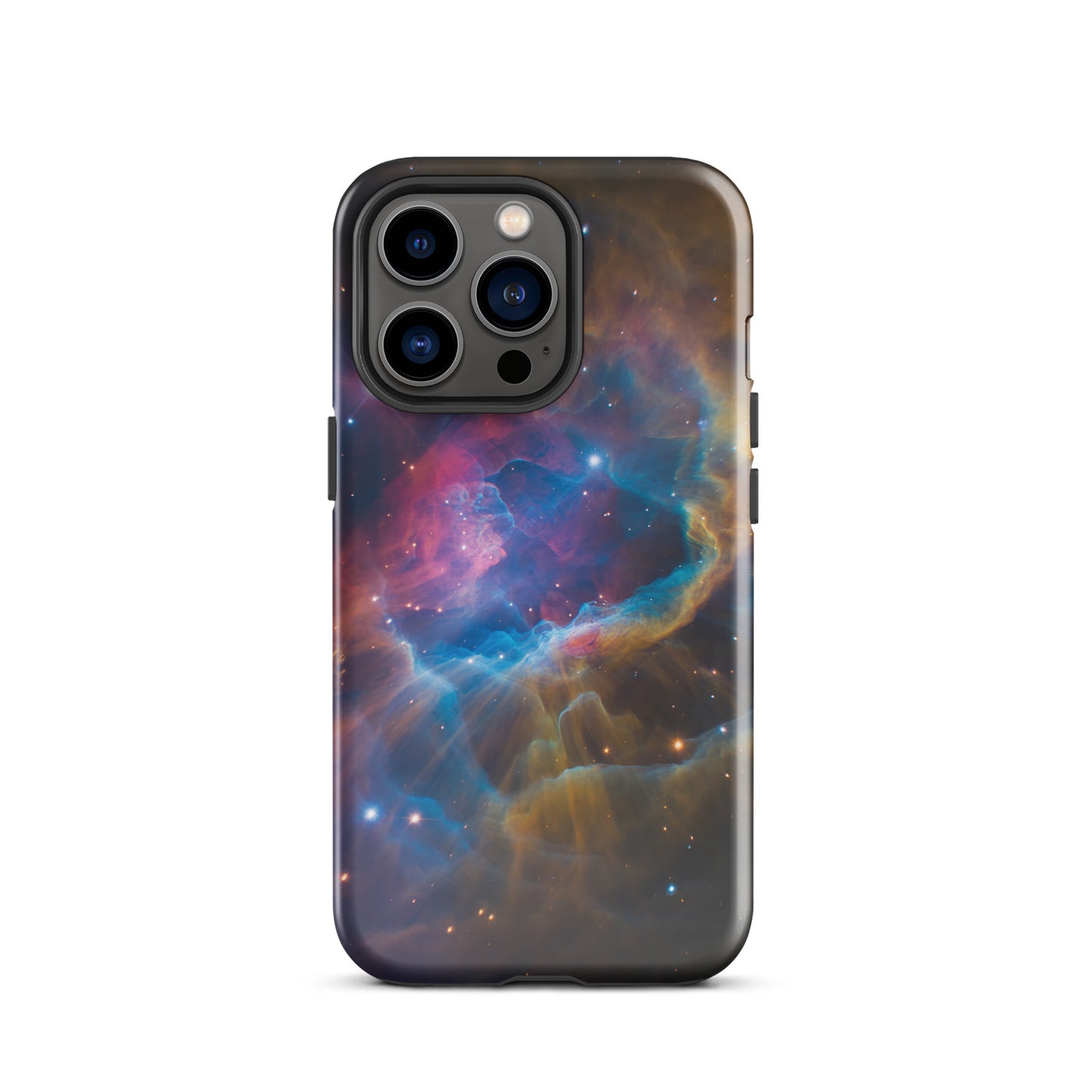 Phone Case for iPhone featuring Nebula Cosmic Dreamscape with vibrant blues and pinks, celestial design, Starburst Edition.