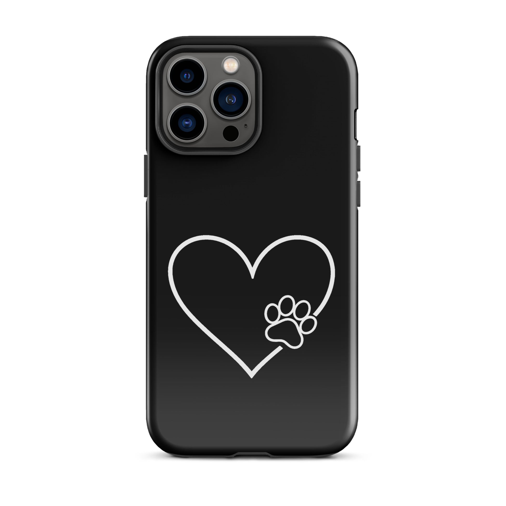 Phone Case for iPhone with elegant heart and paw print design, perfect for pet lovers seeking style and premium protection.