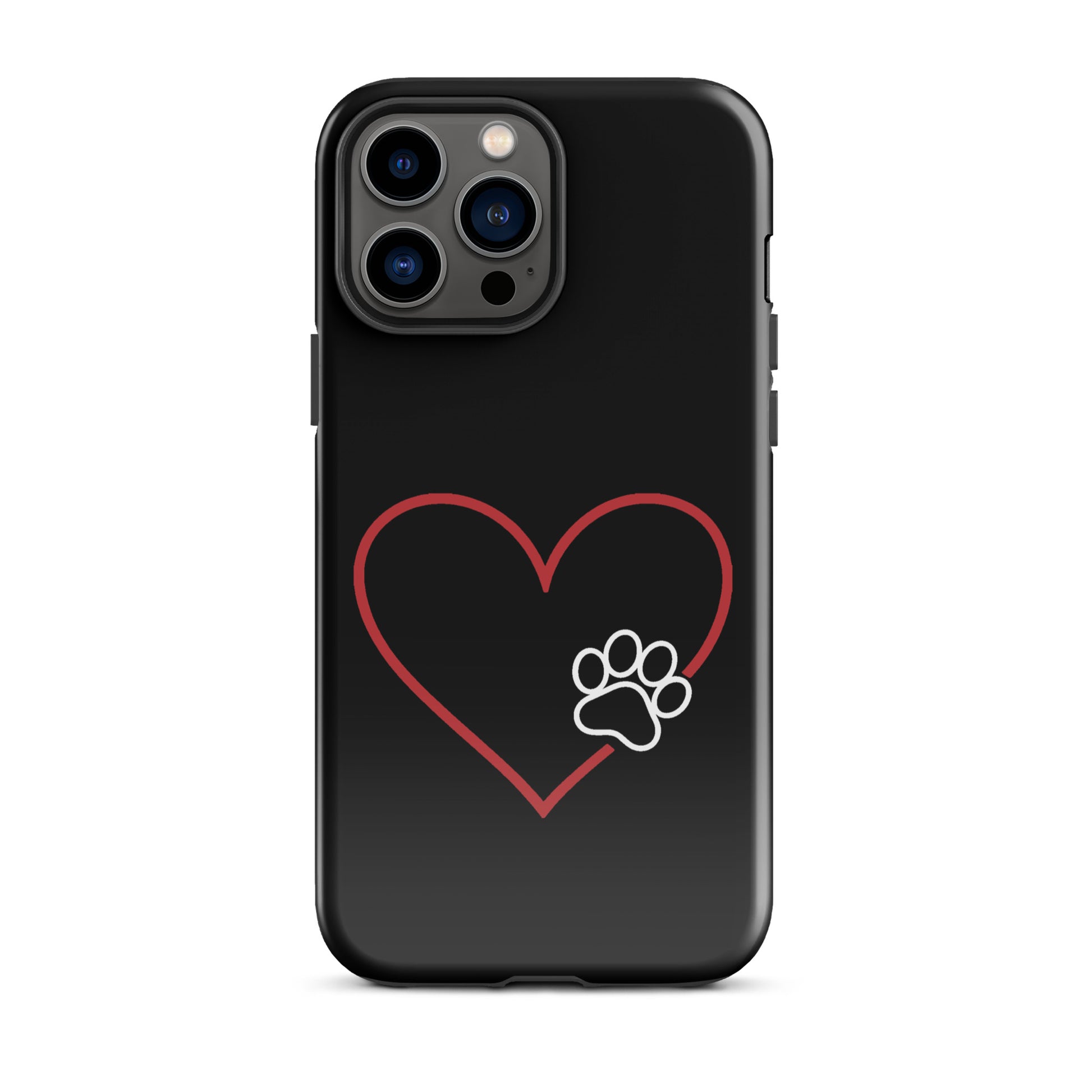 Phone Case for iPhone with heart and paw print design for pet lovers, stylish protective cover symbolizing love and loyalty.