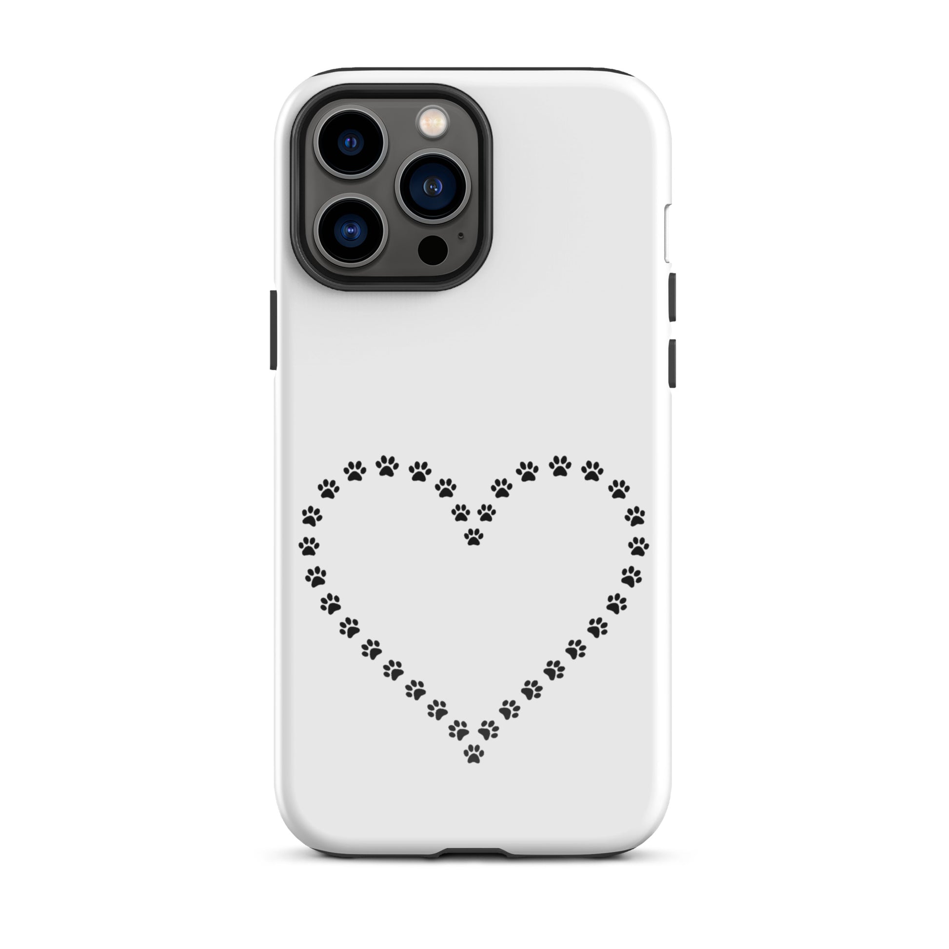 Phone Case for iPhone with cute paw print heart design, perfect for pet lovers seeking playful charm and protection.