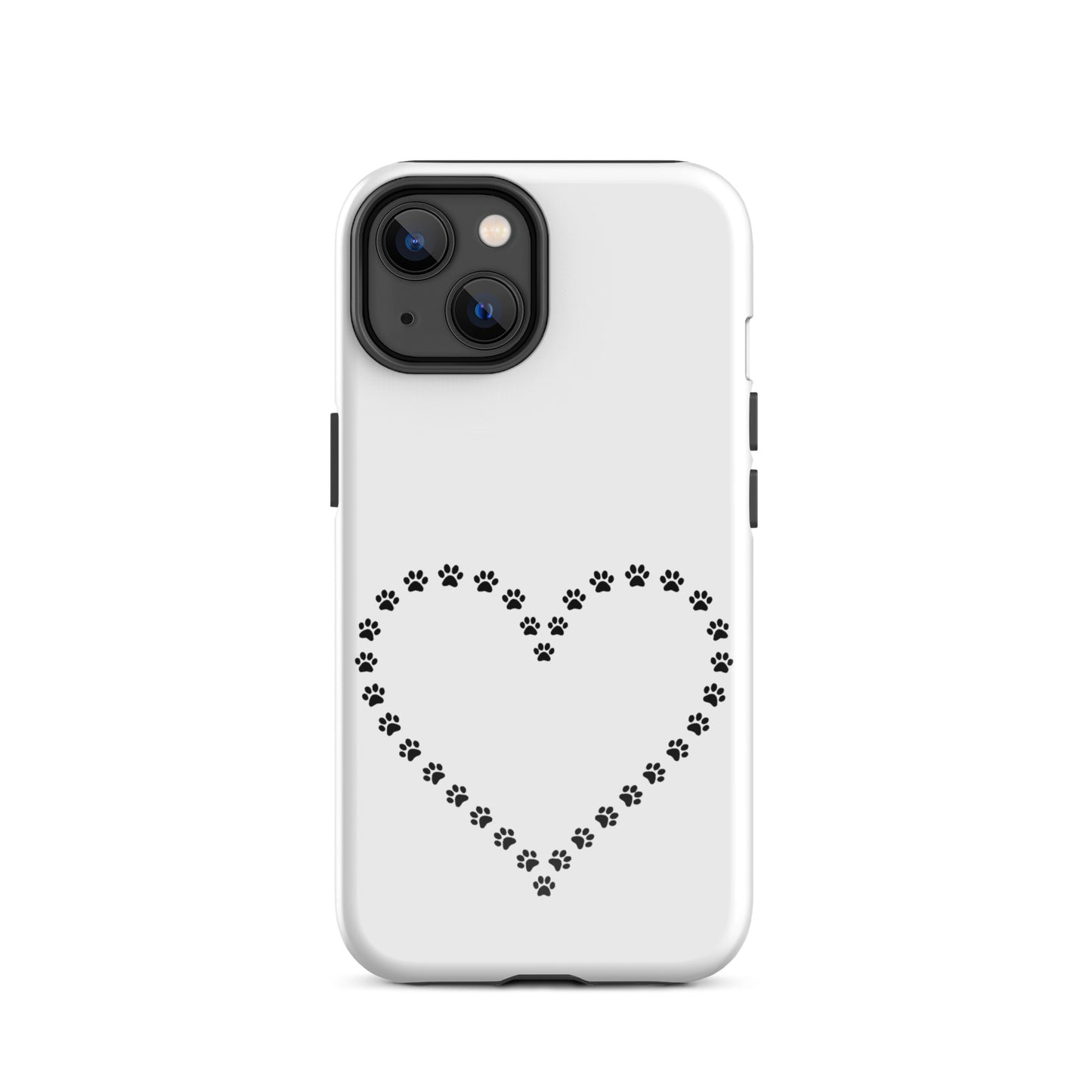 Phone Case for iPhone featuring cute paw print heart design for pet lovers.