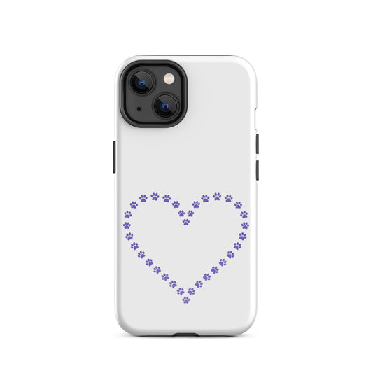 Phone Case for iPhone featuring a cute paw print heart design for pet lovers.