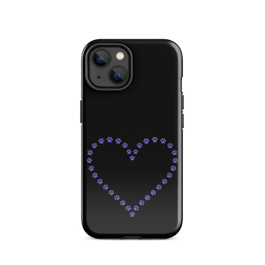 Phone Case for iPhone with cute paw print heart design for pet lovers, showcasing playful charm and protection.