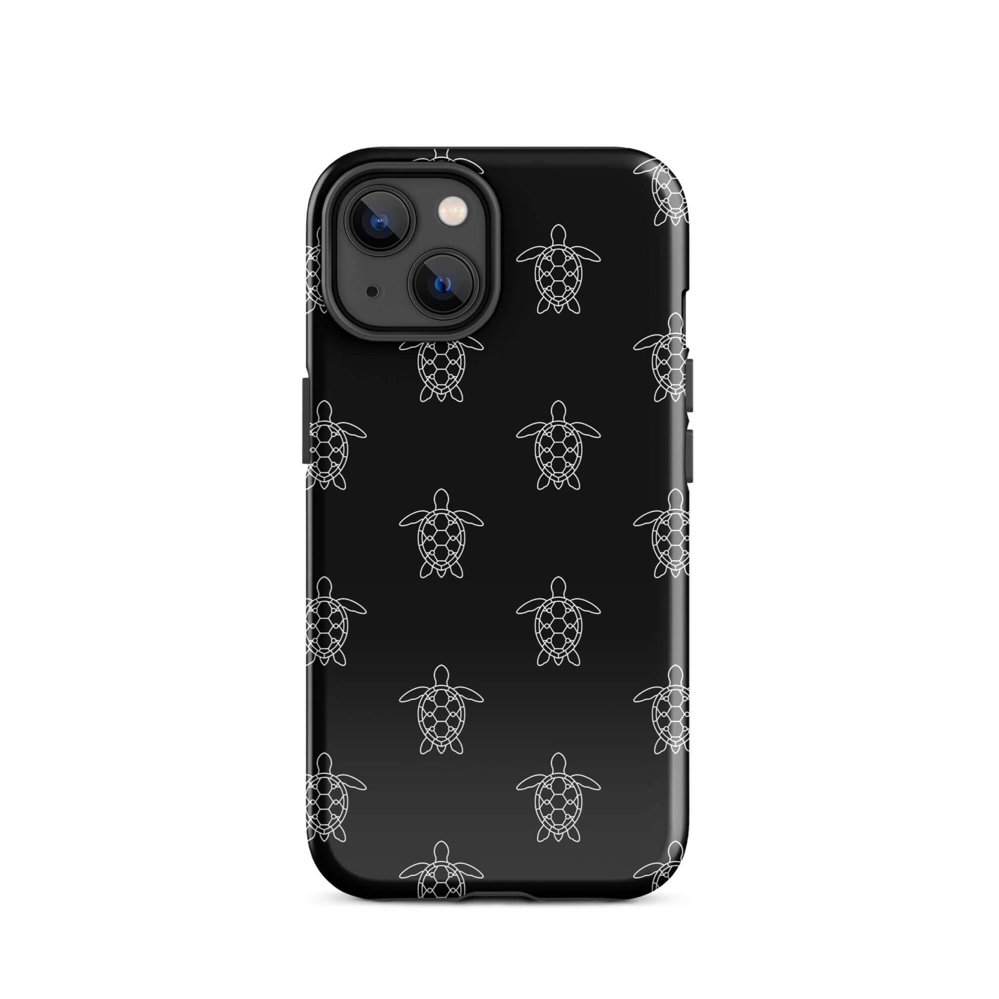 Phone Case for iPhone with minimalist sea turtle pattern in clean vector lines.