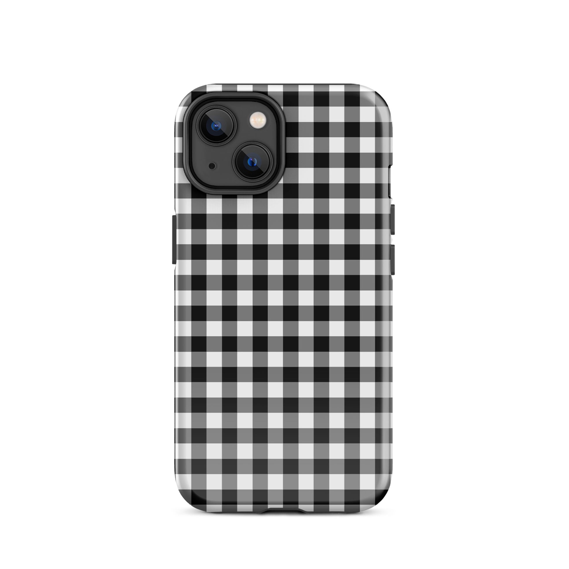 Phone Case for iPhone with black-and-white gingham pattern, offering style and protection.