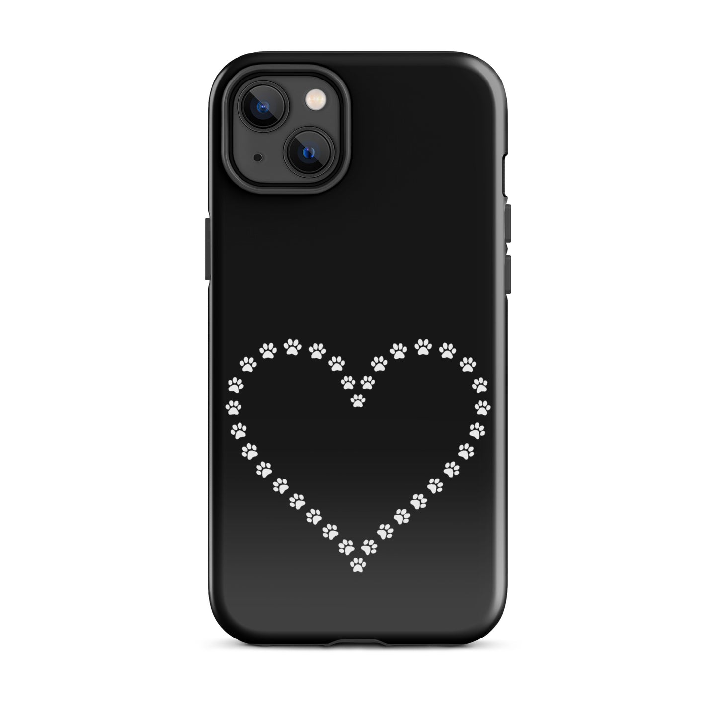Phone Case for iPhone with cute paw print heart design for pet lovers.