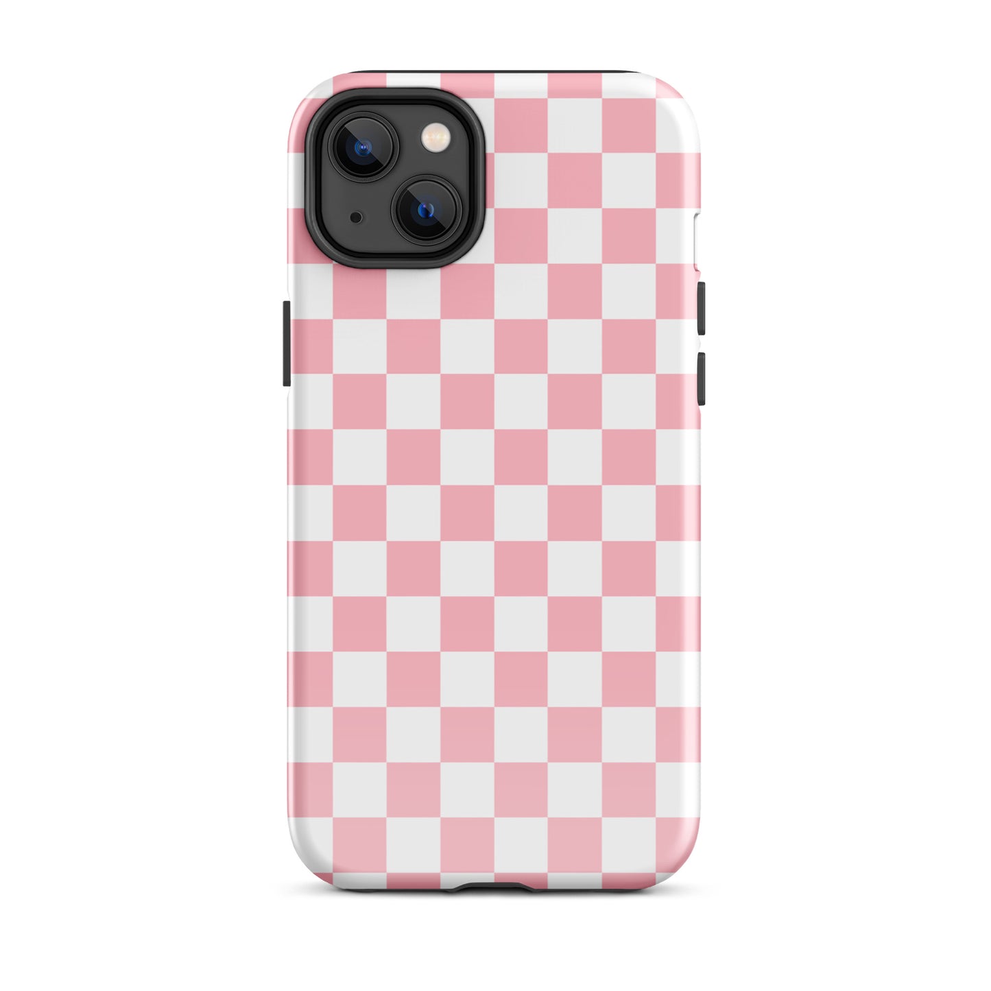 Phone Case with pink and white checkered pattern for iPhone, offering a playful and stylish accessory.