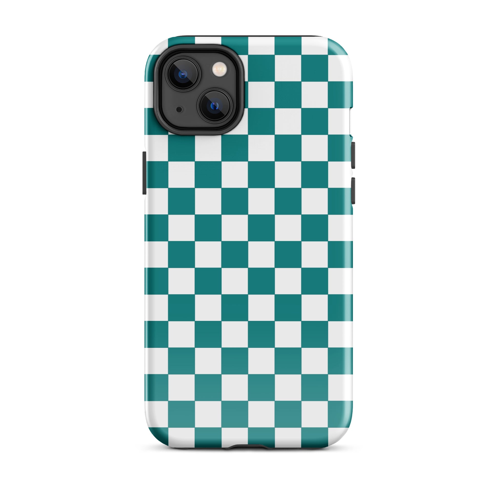 Teal and white checkered Phone Case for iPhone adds a fun and bold personality to your device, perfect for stylish everyday use.