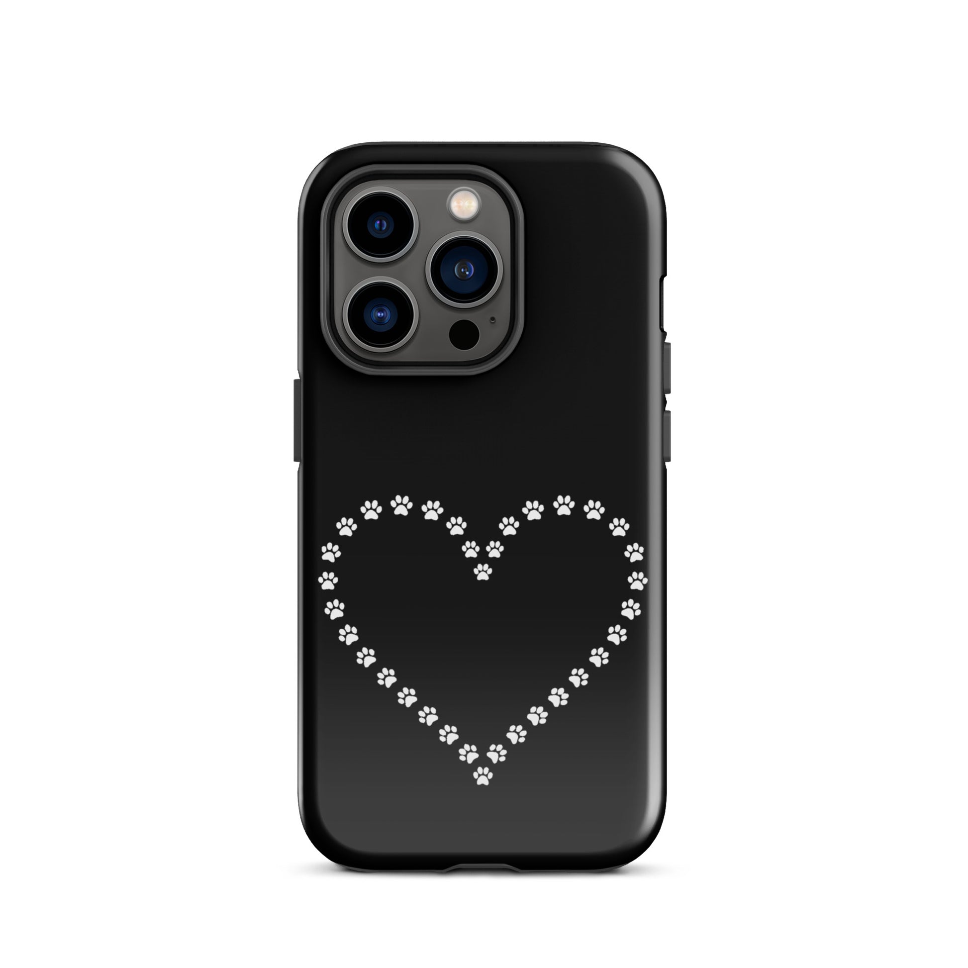 Phone Case for iPhone with cute paw print heart design, perfect for pet lovers. Minimalist and durable.