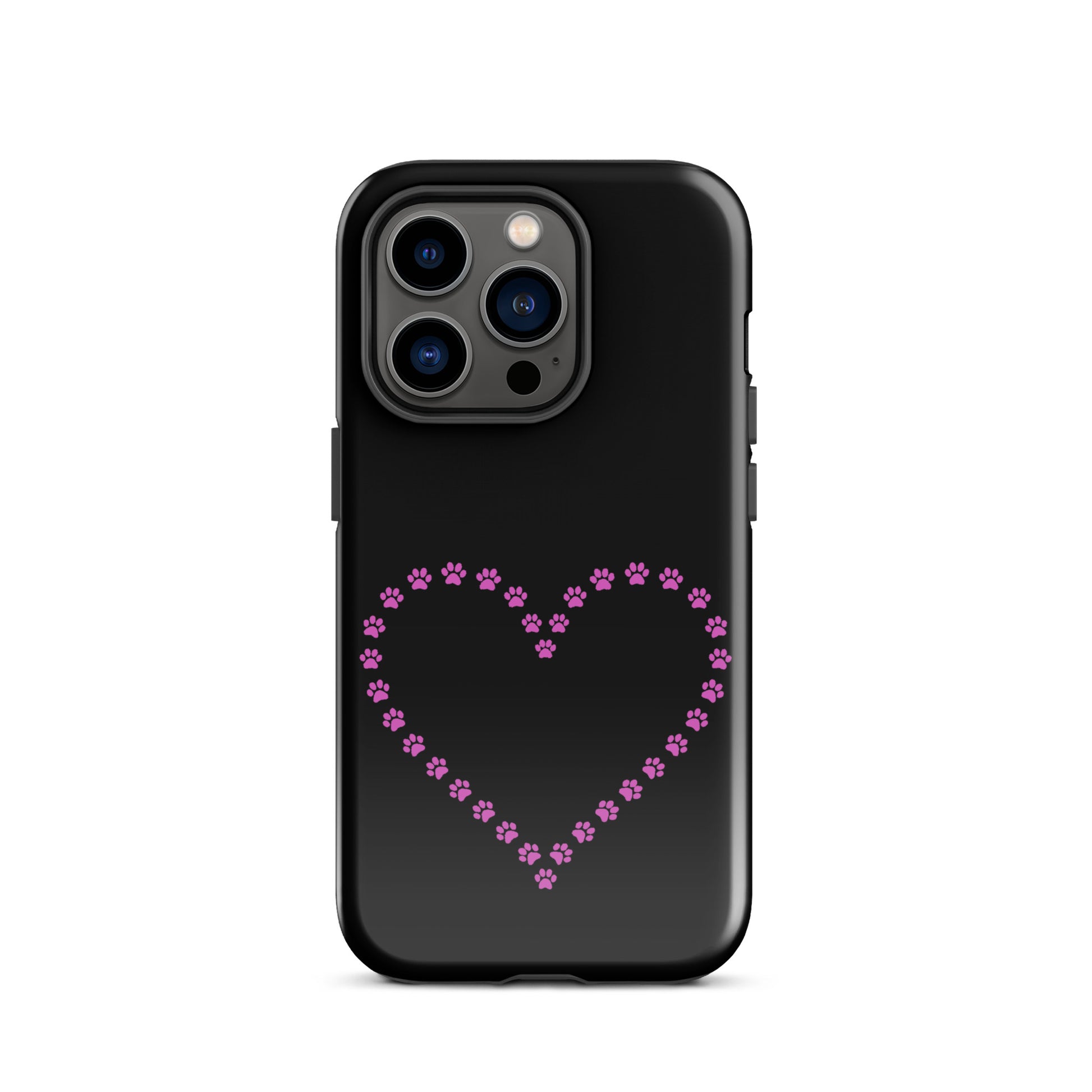 Phone Case featuring a cute paw print heart design for pet lovers, perfect for iPhone.