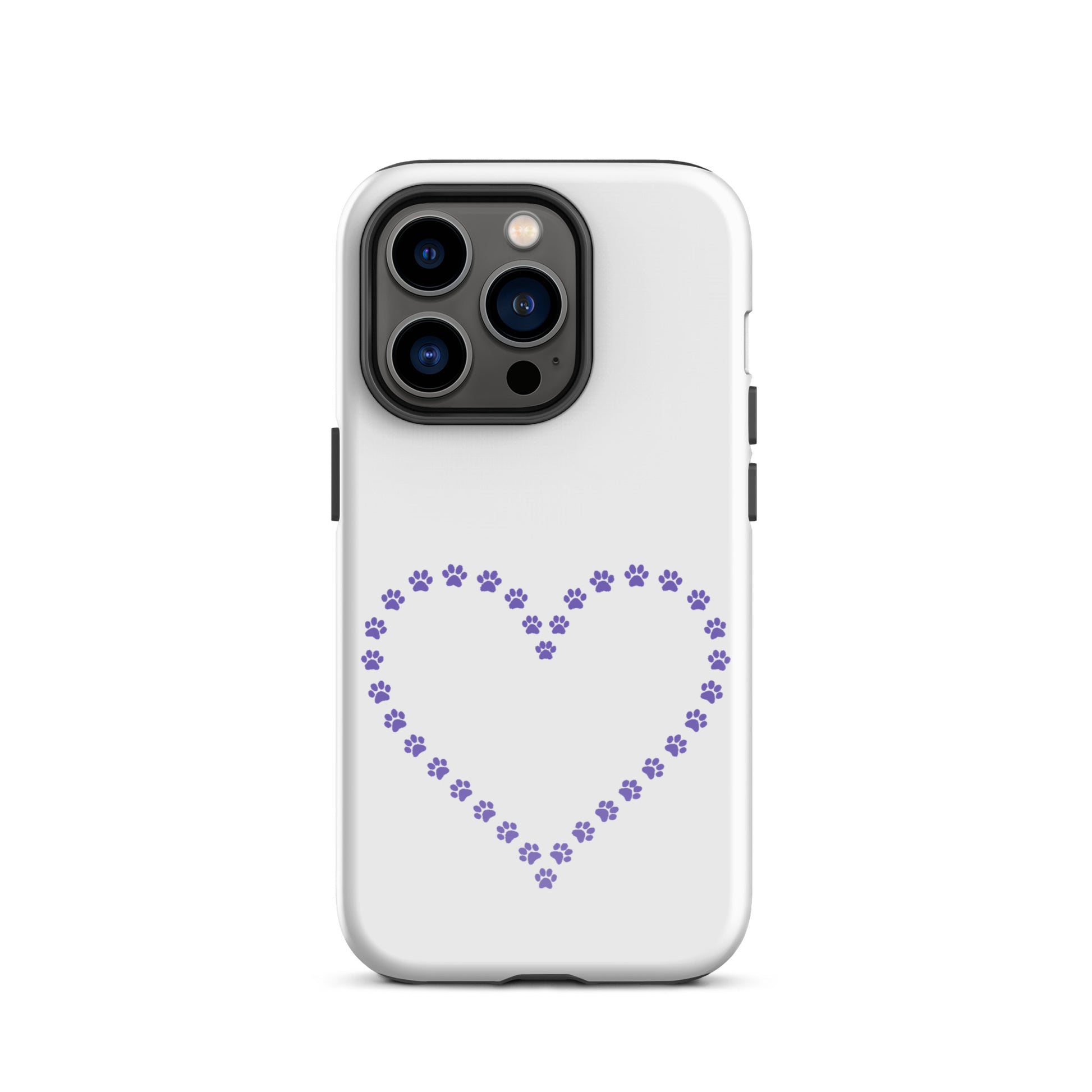 Phone Case for iPhone with cute paw print heart design, perfect for pet lovers and minimalist style.