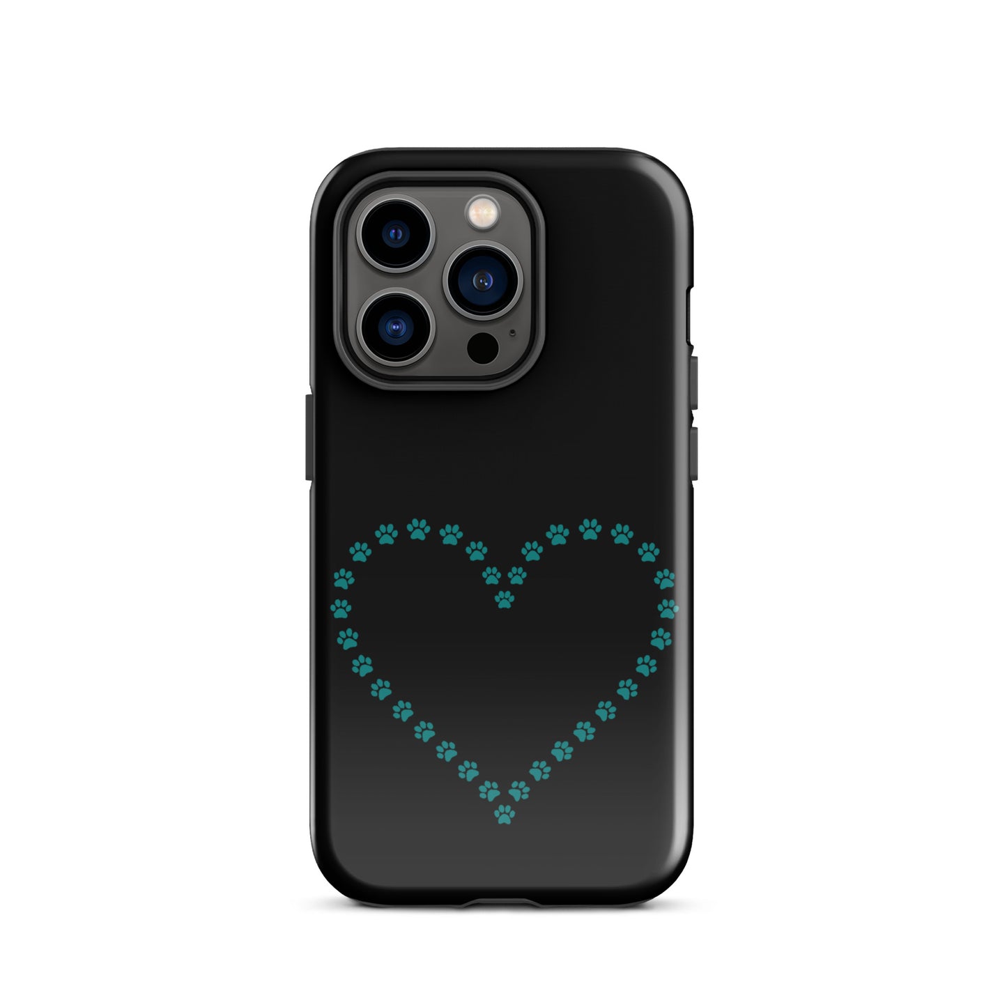 Phone Case for iPhone with cute paw print heart design for pet lovers.