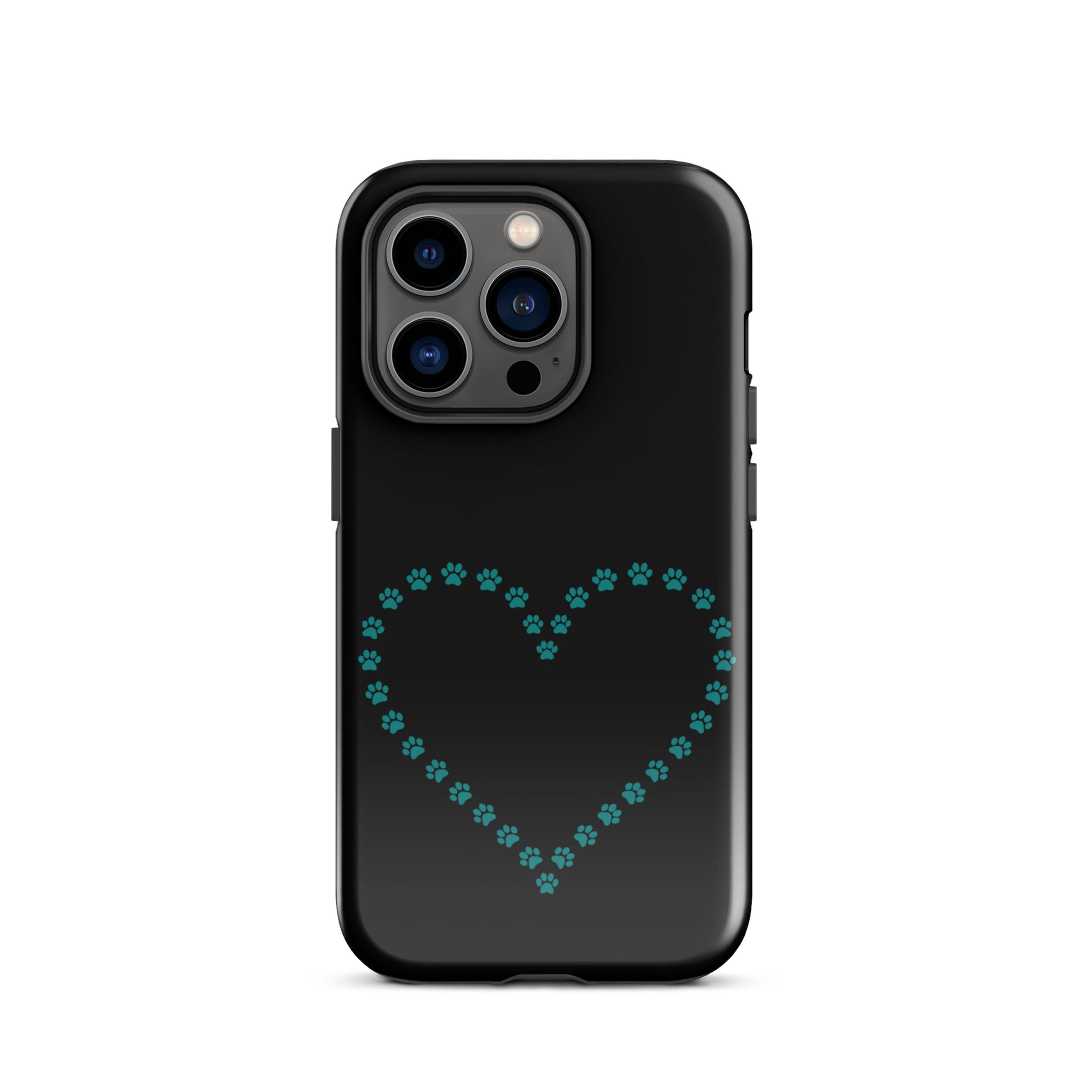 Phone Case for iPhone with cute paw print heart design for pet lovers.