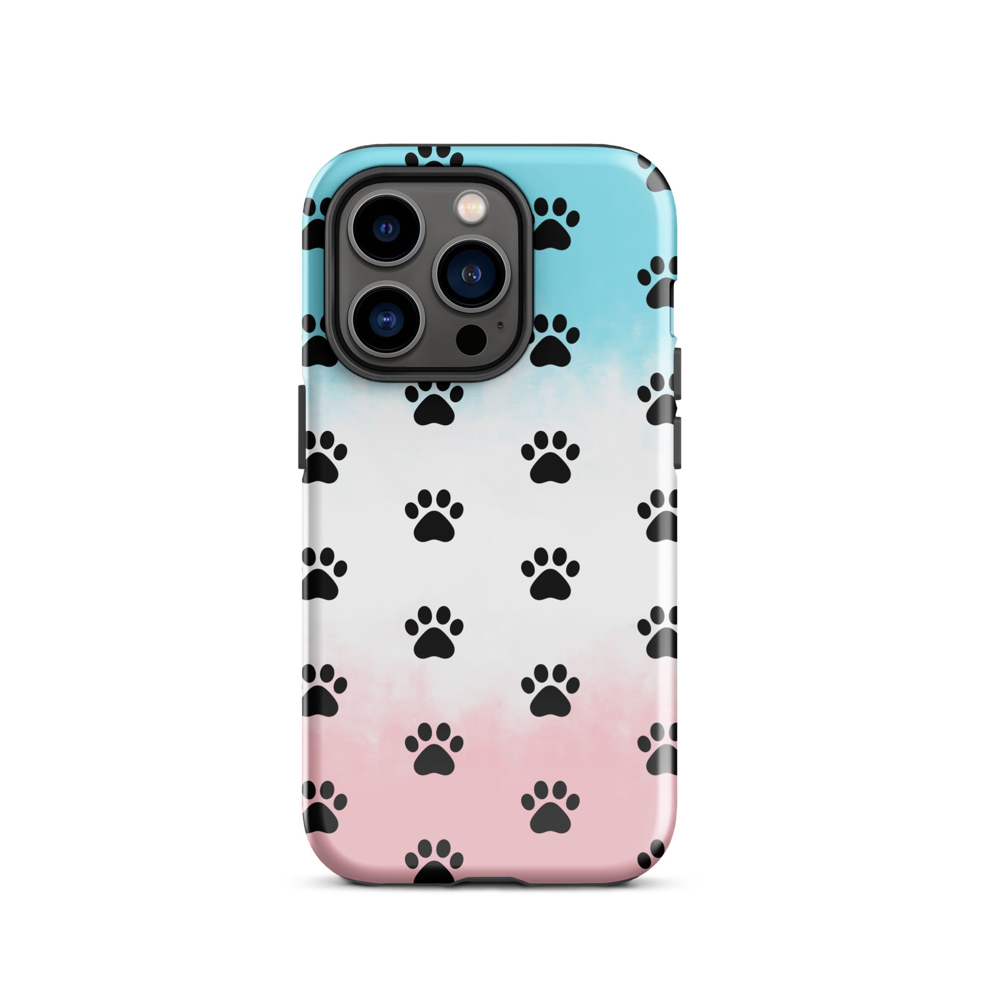 Phone Case for iPhone with colorful paw print pattern, blending minimalist style with pet lover appeal.