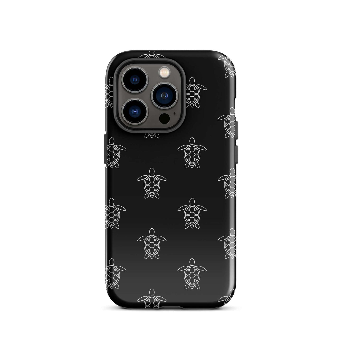 Phone Case for iPhone featuring minimalist sea turtle pattern in black and white design.