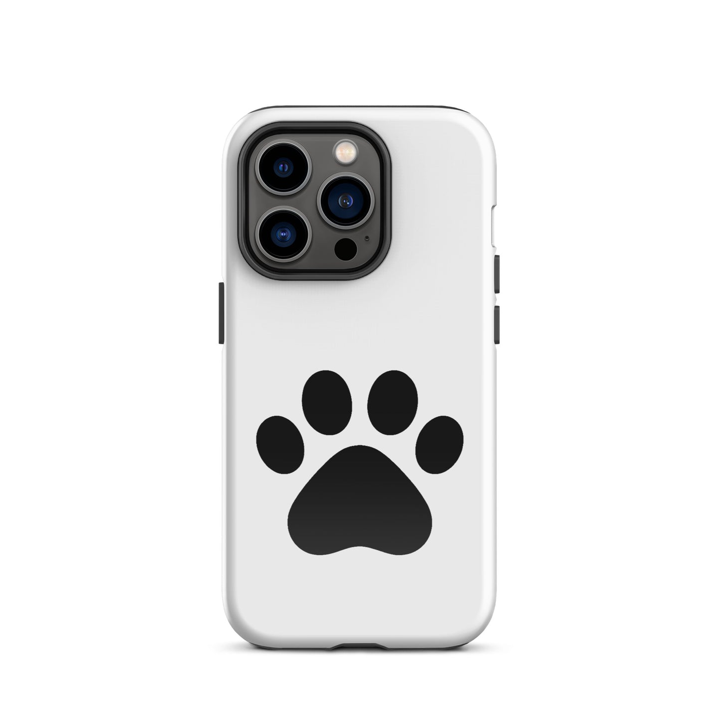 Phone Case for iPhone featuring a minimalist black paw print design for pet lovers.