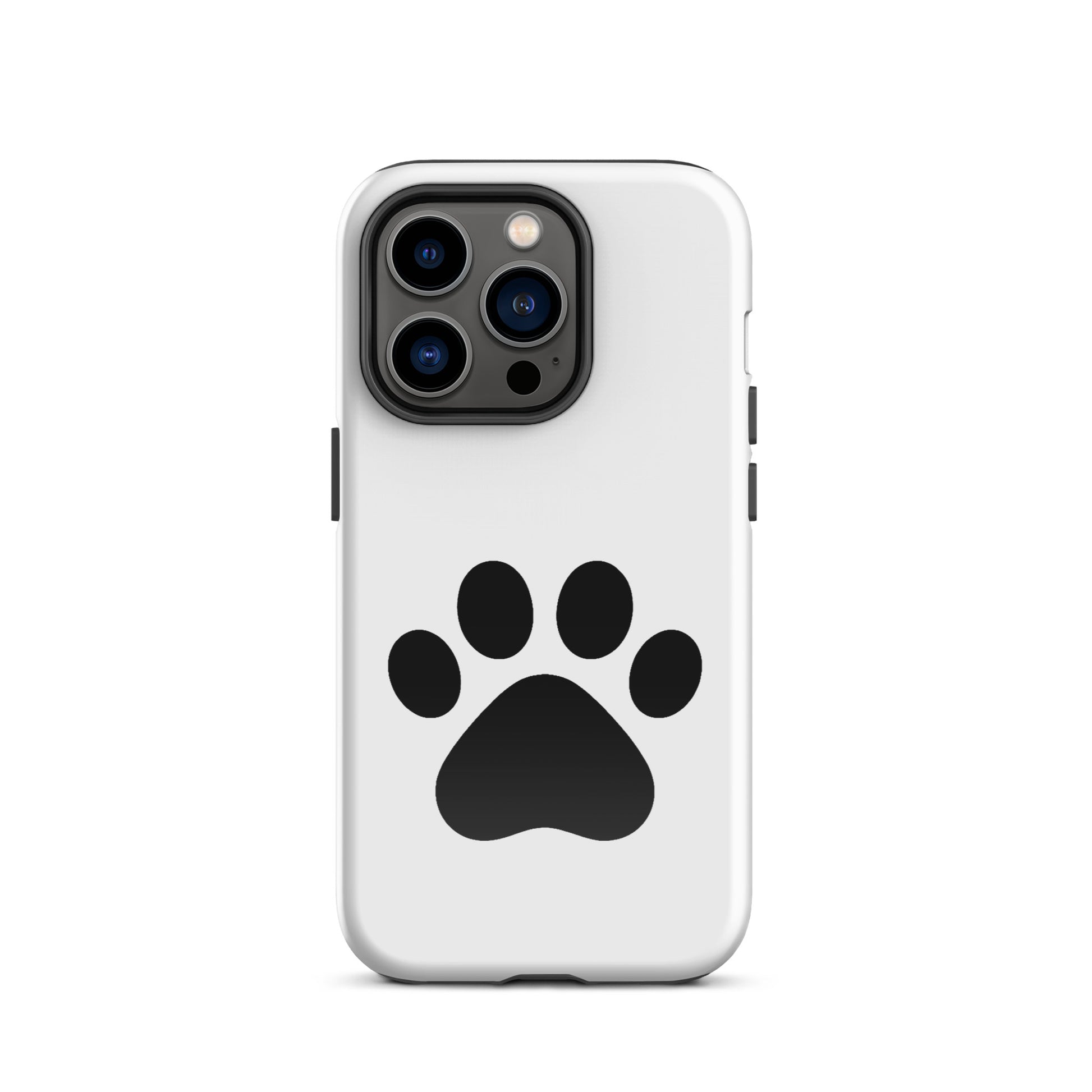 Phone Case for iPhone featuring a minimalist black paw print design for pet lovers.