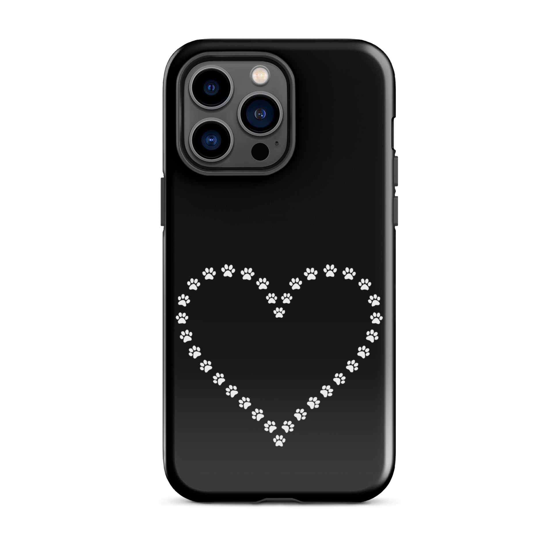 Phone Case for iPhone with cute paw print heart design, ideal for pet lovers.