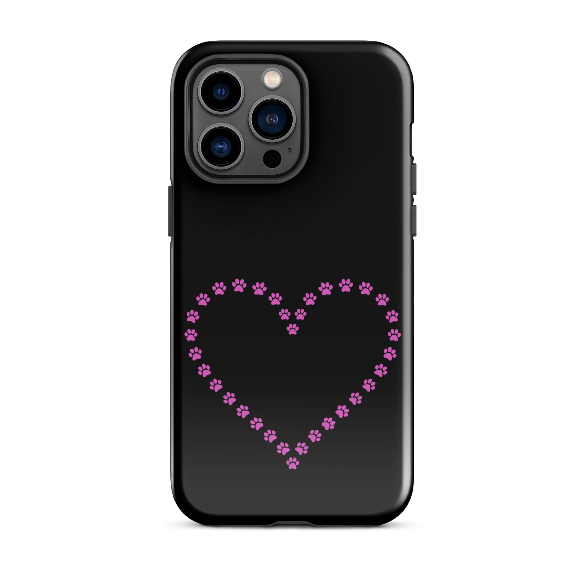 Phone Case featuring a cute paw print heart design, perfect for pet lovers and animal enthusiasts.