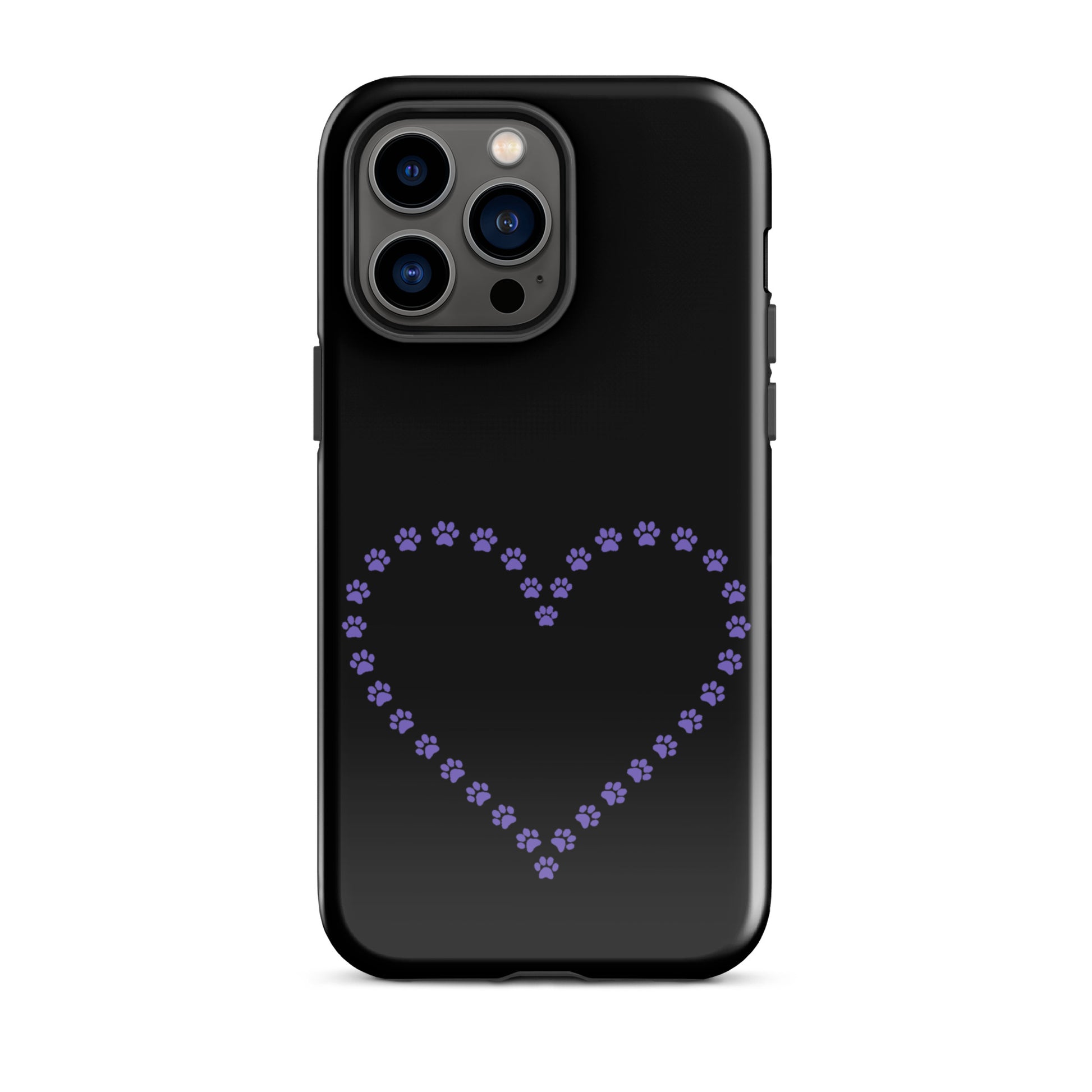 Phone Case for iPhone with cute paw print heart design for pet lovers, adding charm and protection.