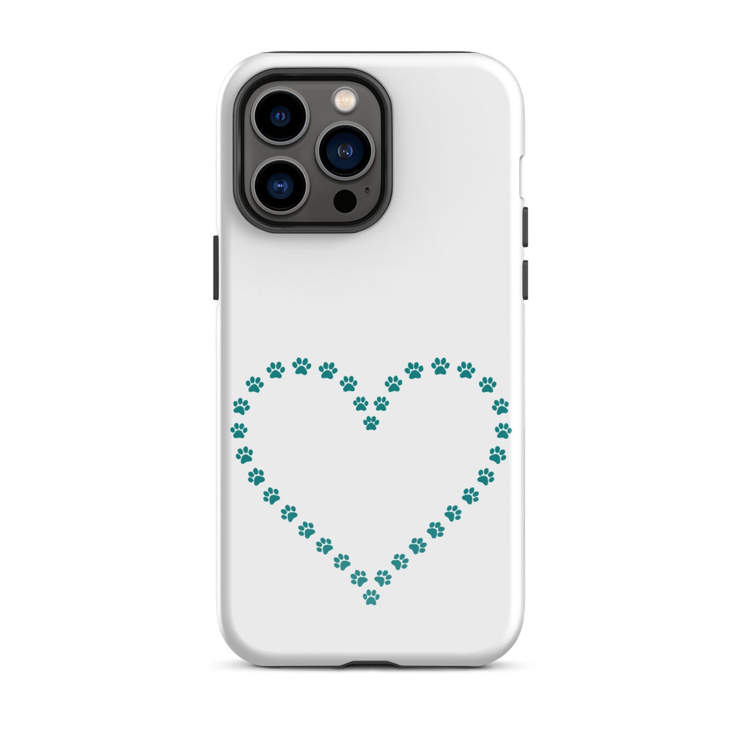 Phone Case for iPhone featuring a cute paw print heart design for pet lovers.