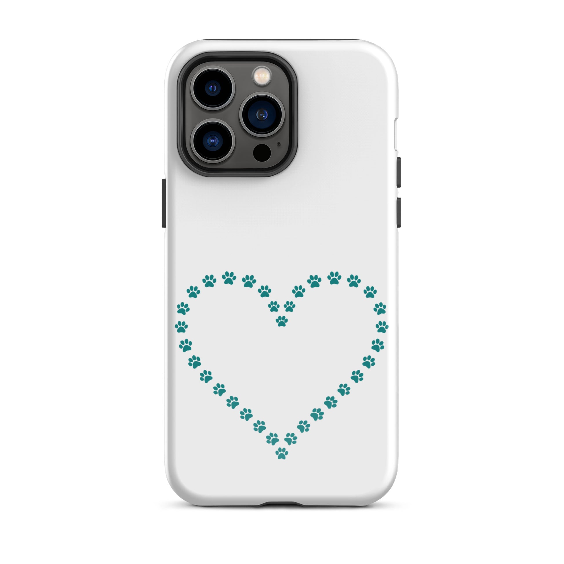 Phone Case for iPhone featuring a cute paw print heart design for pet lovers.