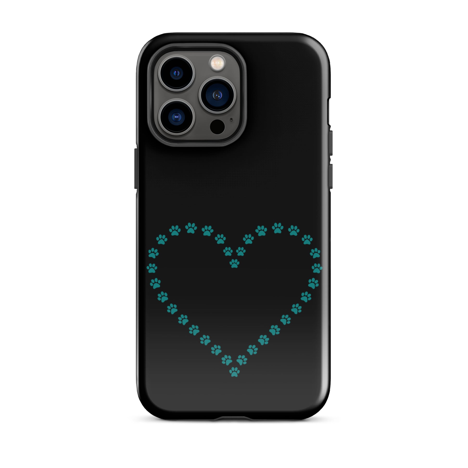 Phone Case with cute paw print heart design, ideal for pet lovers and durable protection.