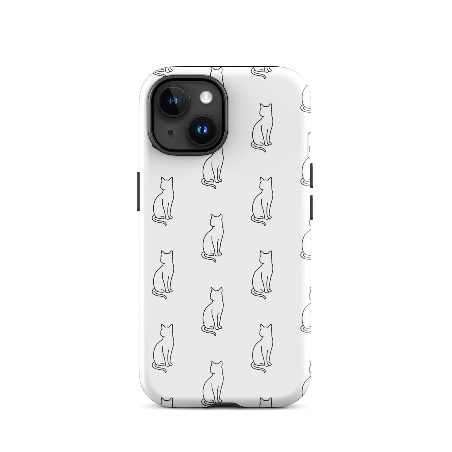Phone Case for iPhone featuring a minimalist sitting cat pattern design for feline fans.