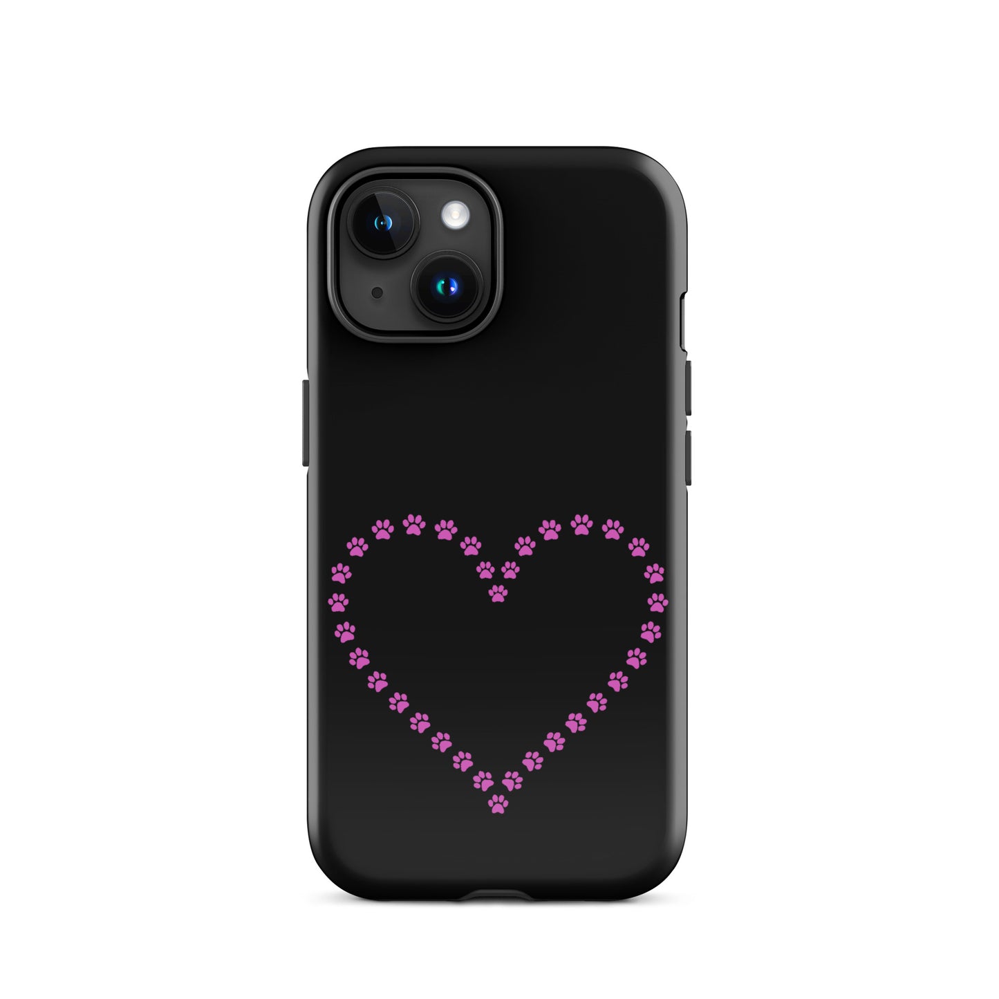 Phone Case for iPhone featuring cute paw print heart design for pet lovers.