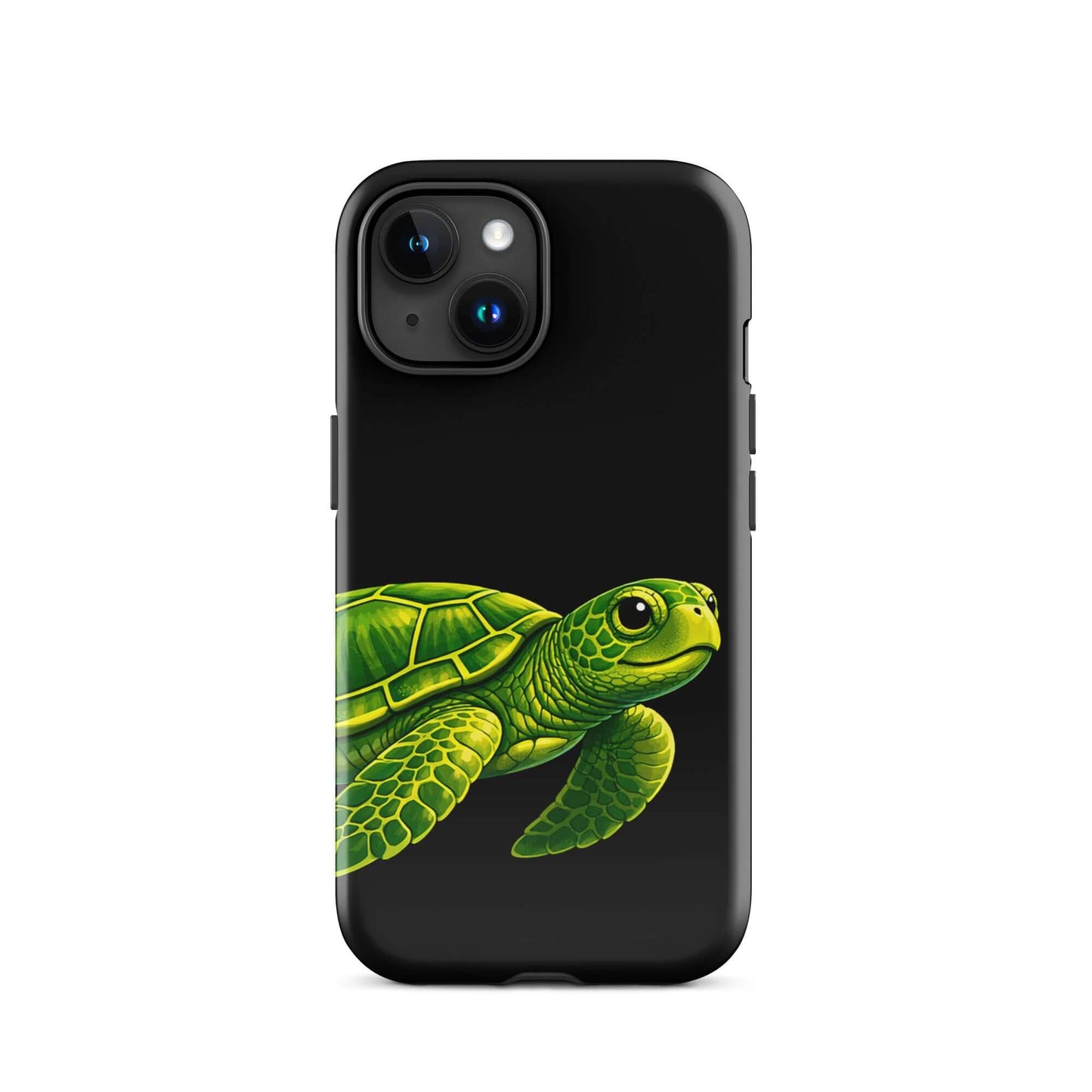Phone Case featuring a vibrant sea turtle design on a black background for style and protection.