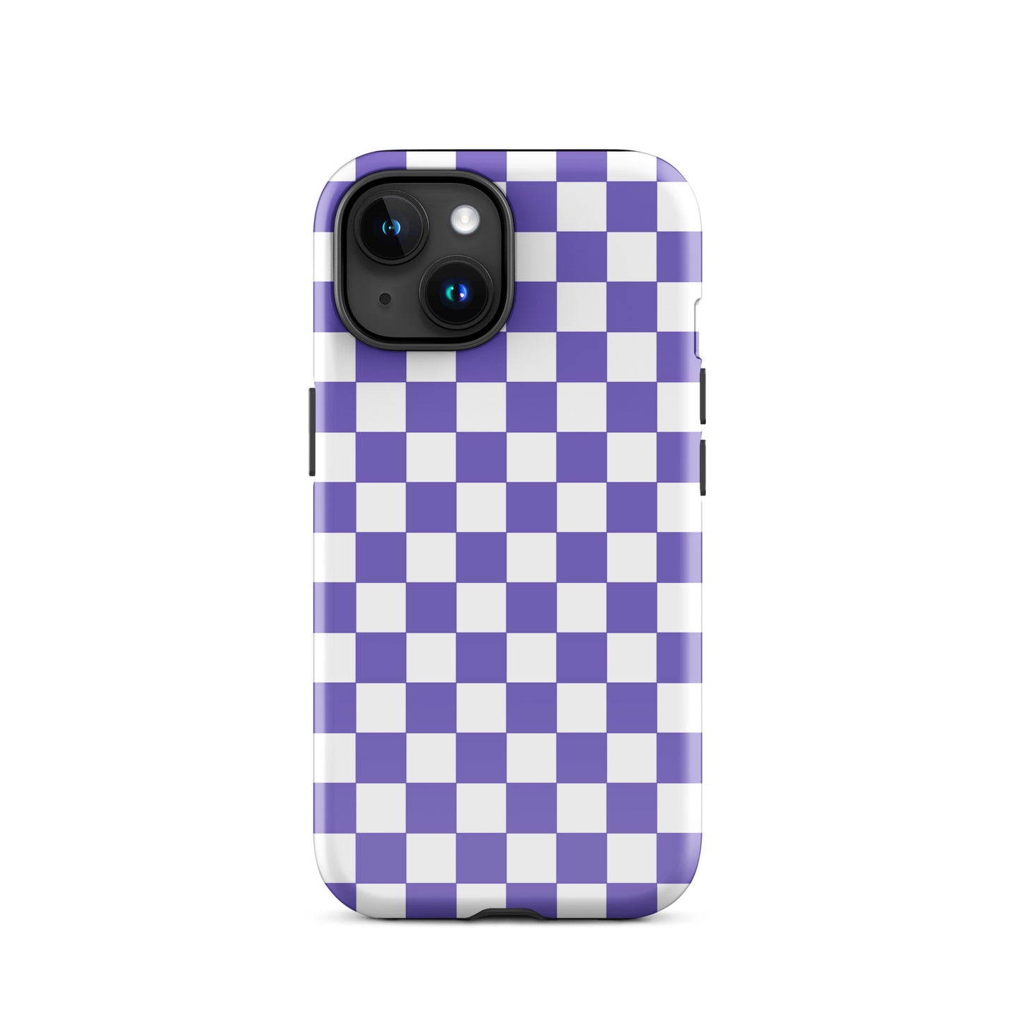 Purple and white checkered Phone Case for iPhone adding style and personality to your device.