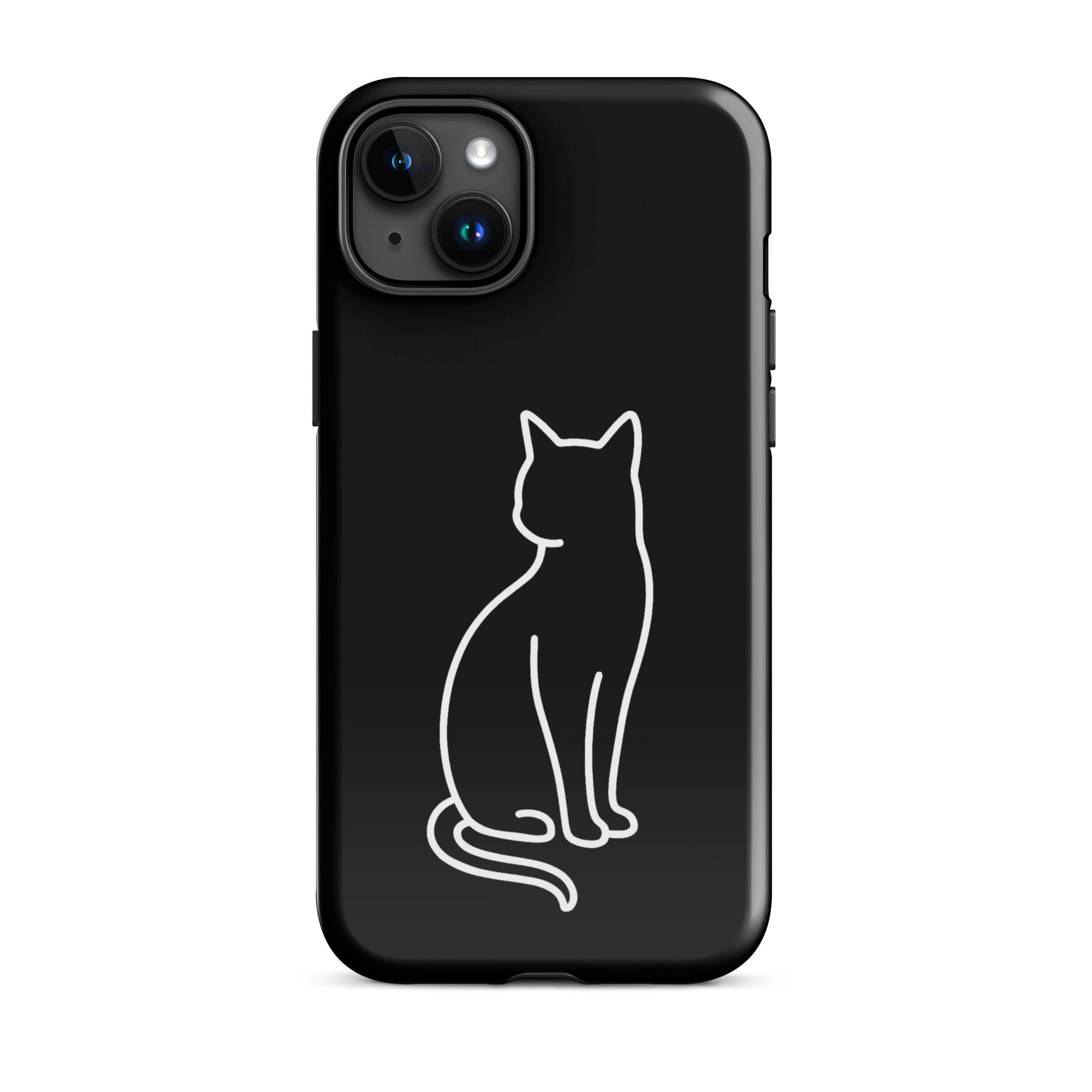 Phone Case for iPhone with minimalist sitting cat design, perfect for modern pet lovers and stylish protection.