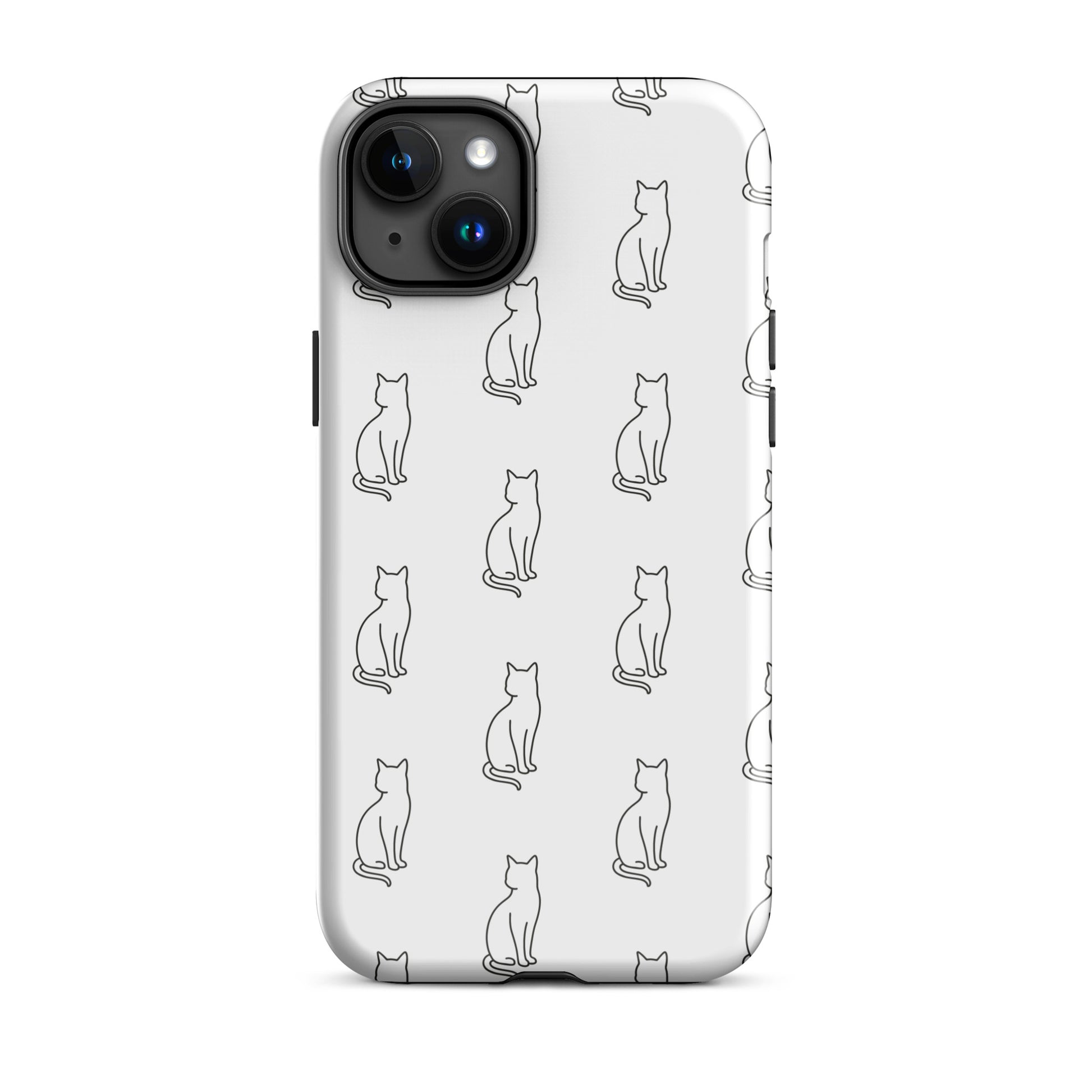 Phone Case featuring a minimalist sitting cat pattern, perfect for feline fans and style enthusiasts.