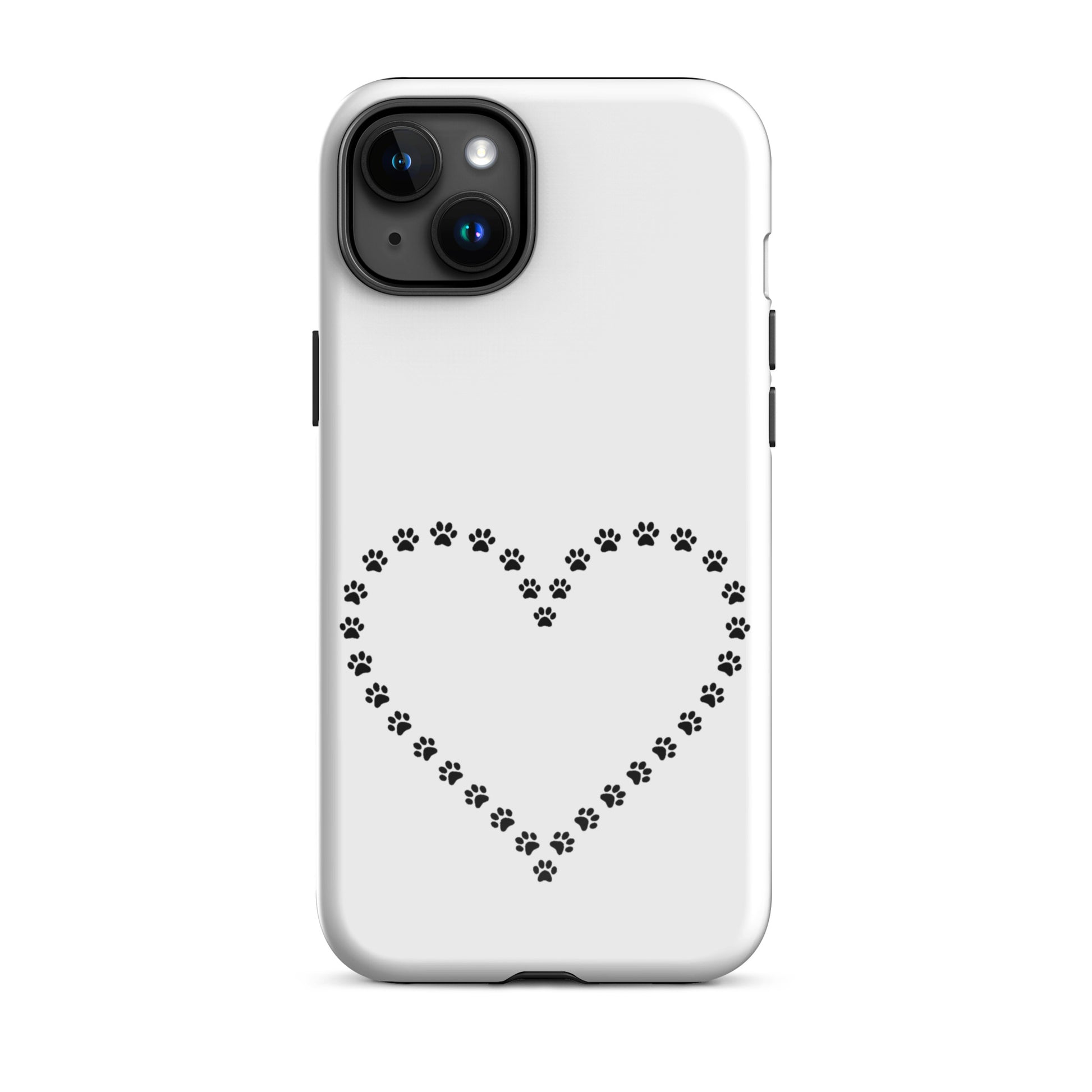 Phone Case for iPhone with cute paw print heart design, perfect for pet lovers.
