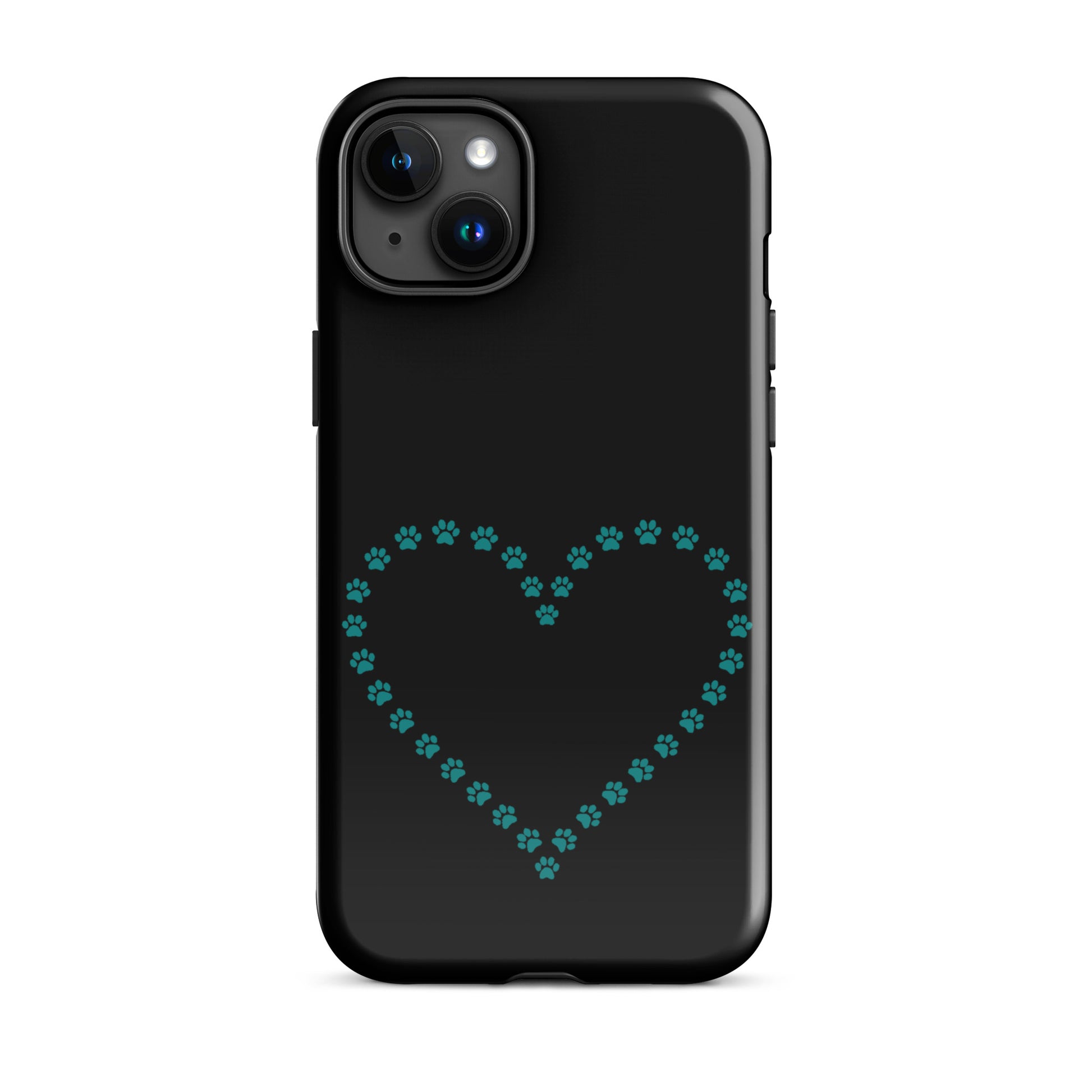 Phone Case for iPhone with cute paw print heart design, perfect for pet lovers.