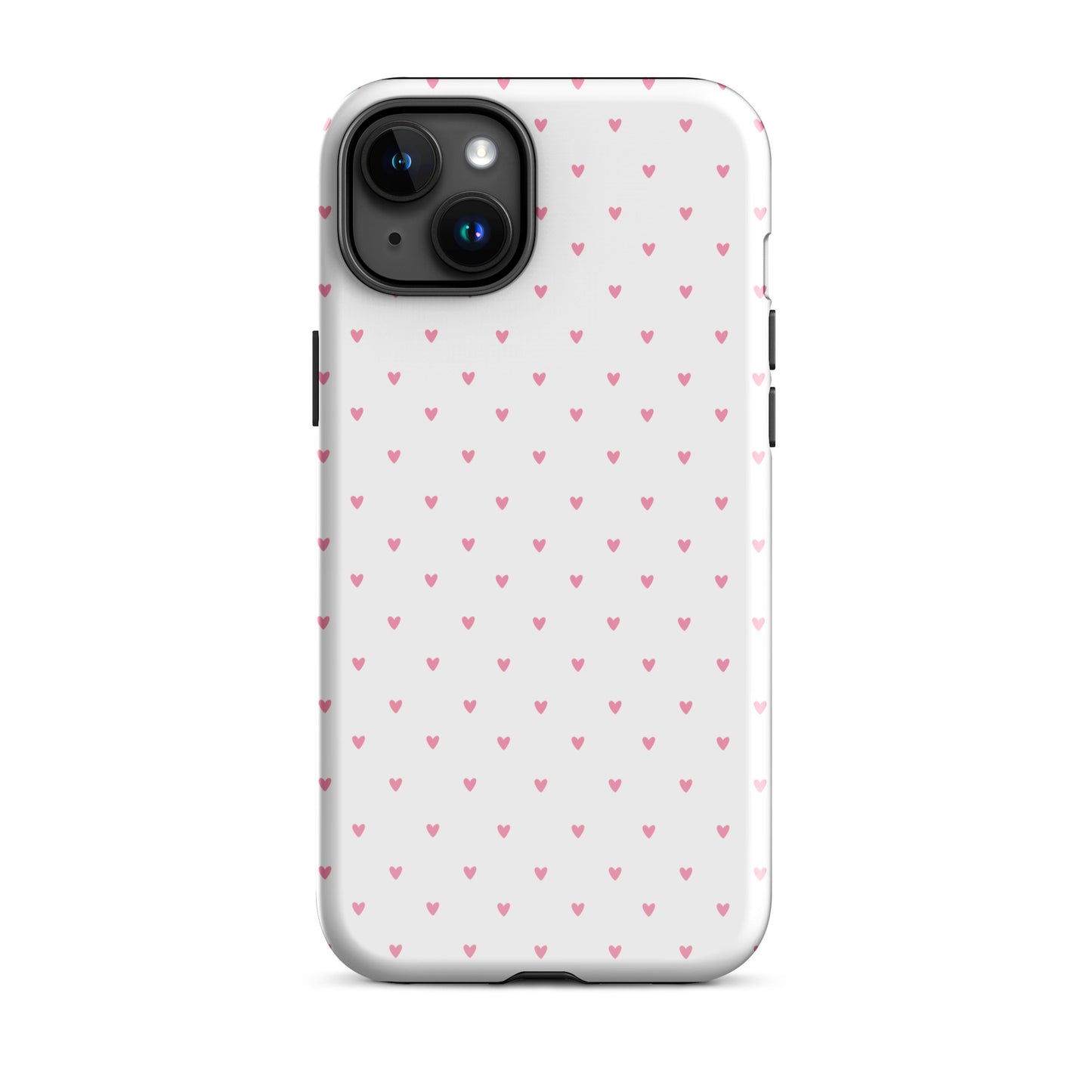 Phone Case for iPhone with heart-dot pattern, playful and stylish design featuring tiny hearts on a bold background, perfect for minimalists.