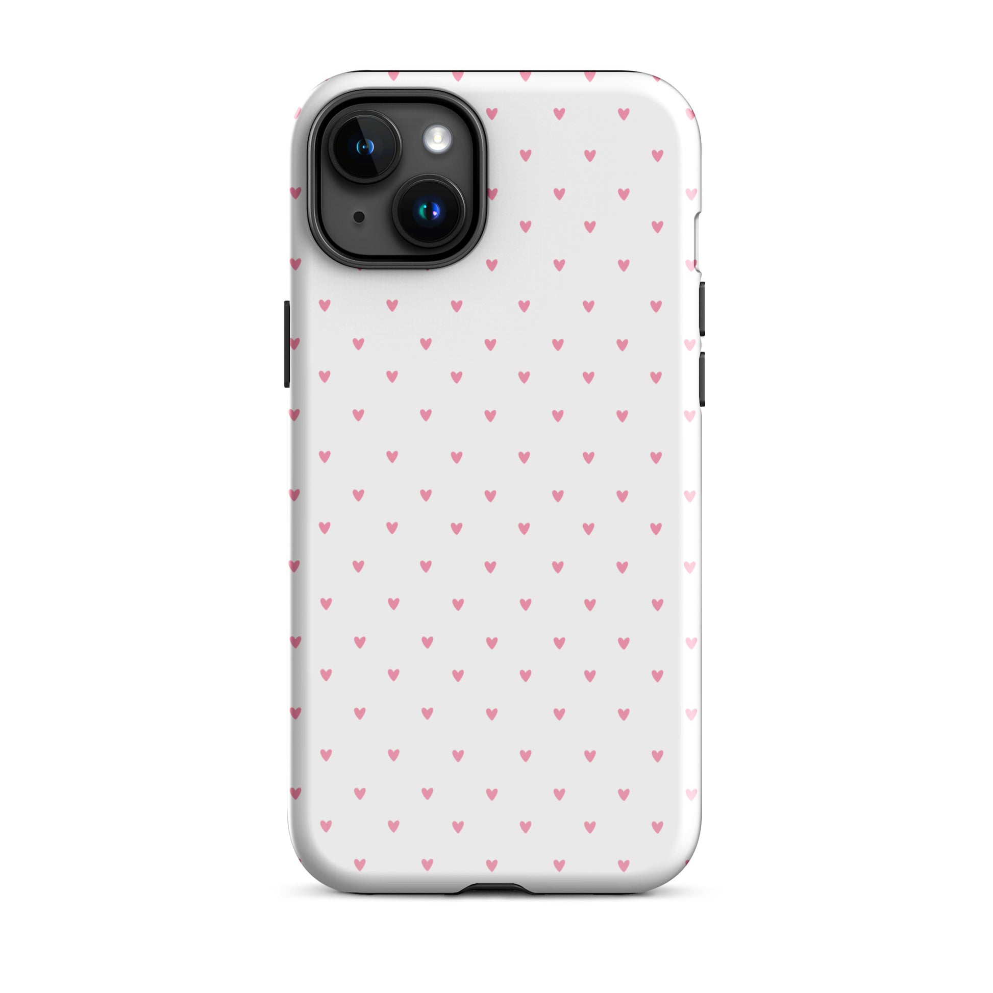 Phone Case for iPhone with heart-dot pattern, playful and stylish design featuring tiny hearts on a bold background, perfect for minimalists.