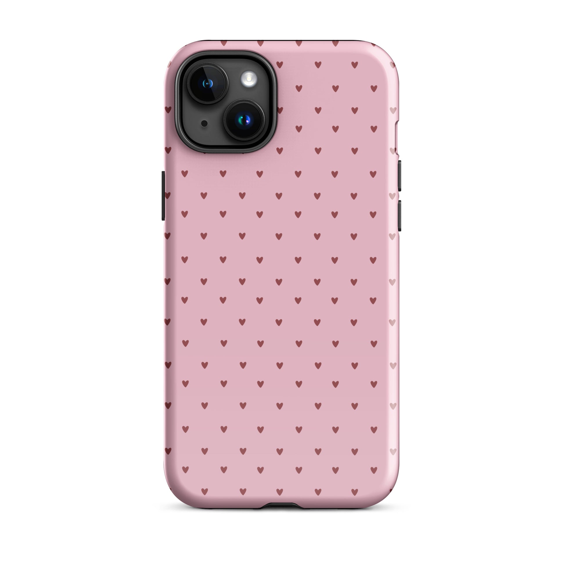 Phone Case for iPhone with heart-dot pattern, playful polka-dot style in pink, perfect blend of cute, modern, and stylish design.