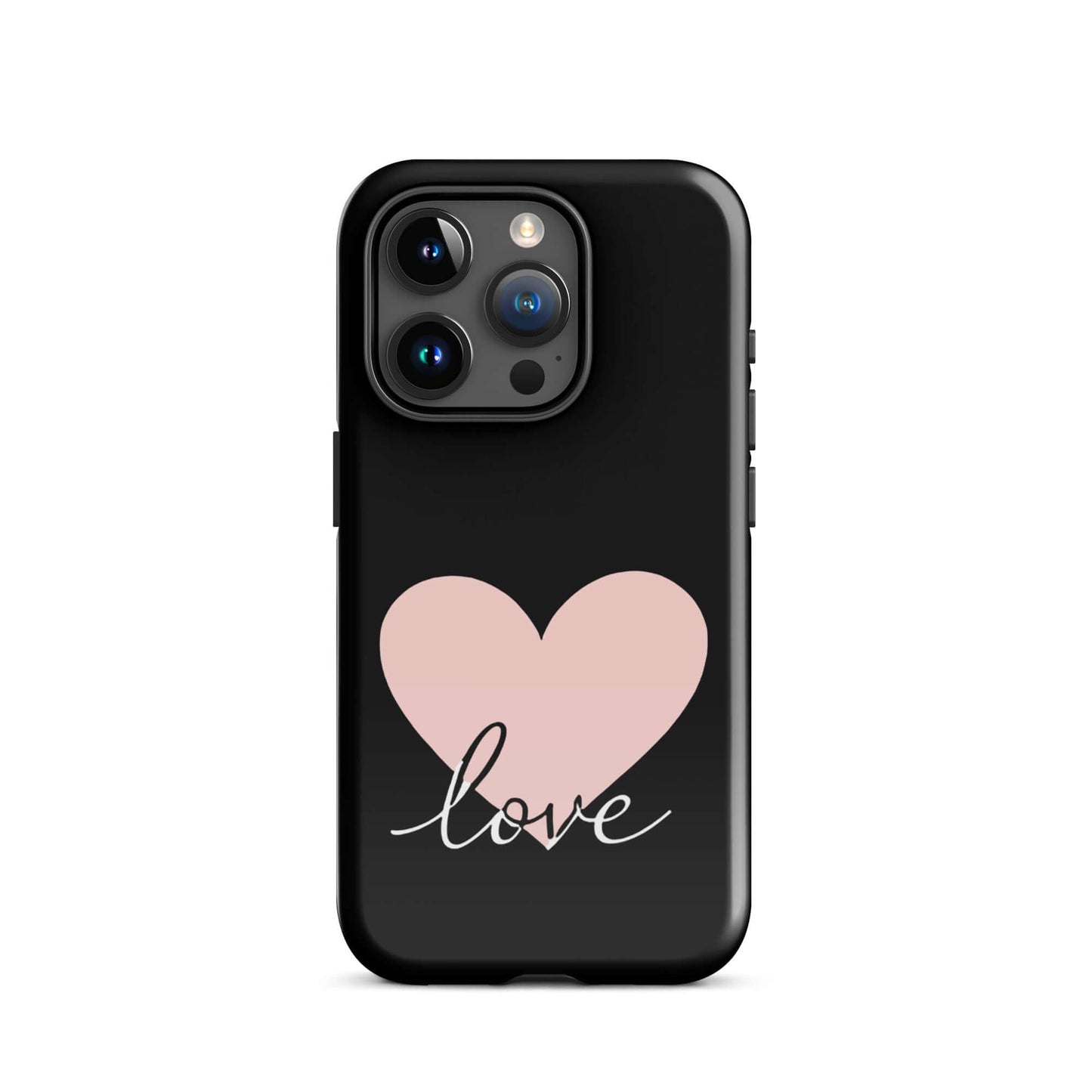 Phone Case for iPhone featuring heart and script love designs in minimalist style.