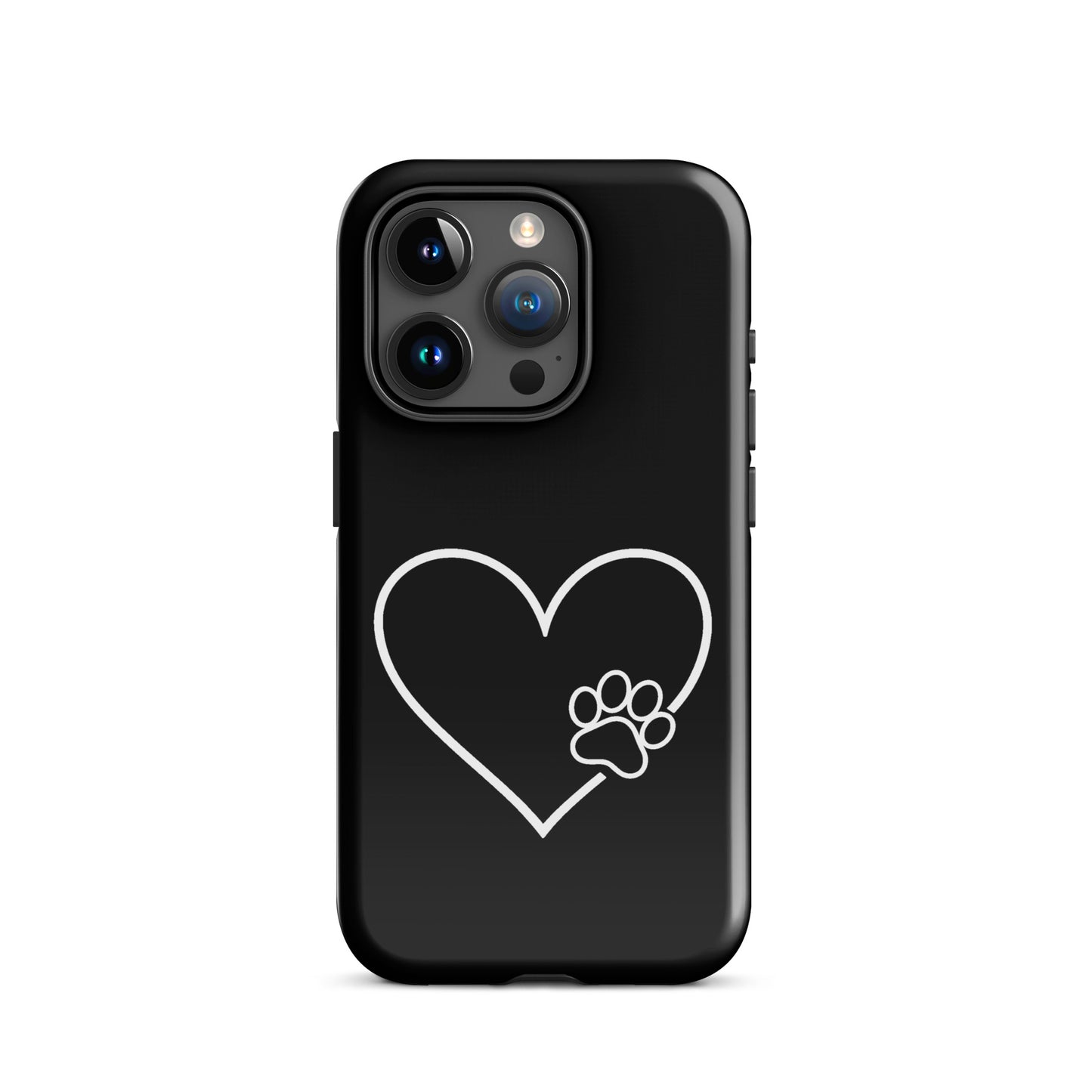 Phone Case for iPhone with heart and paw print design, perfect for pet lovers, offering elegant and protective style.